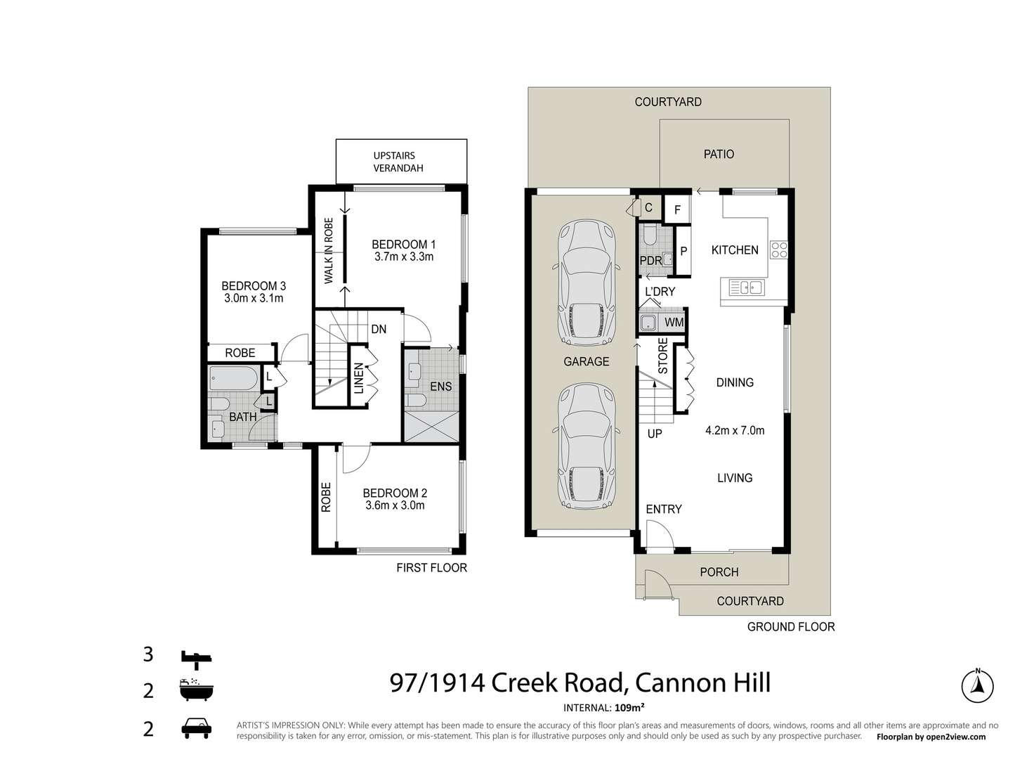 Floorplan of Homely townhouse listing, 97/1914 Creek Road, Murarrie QLD 4172