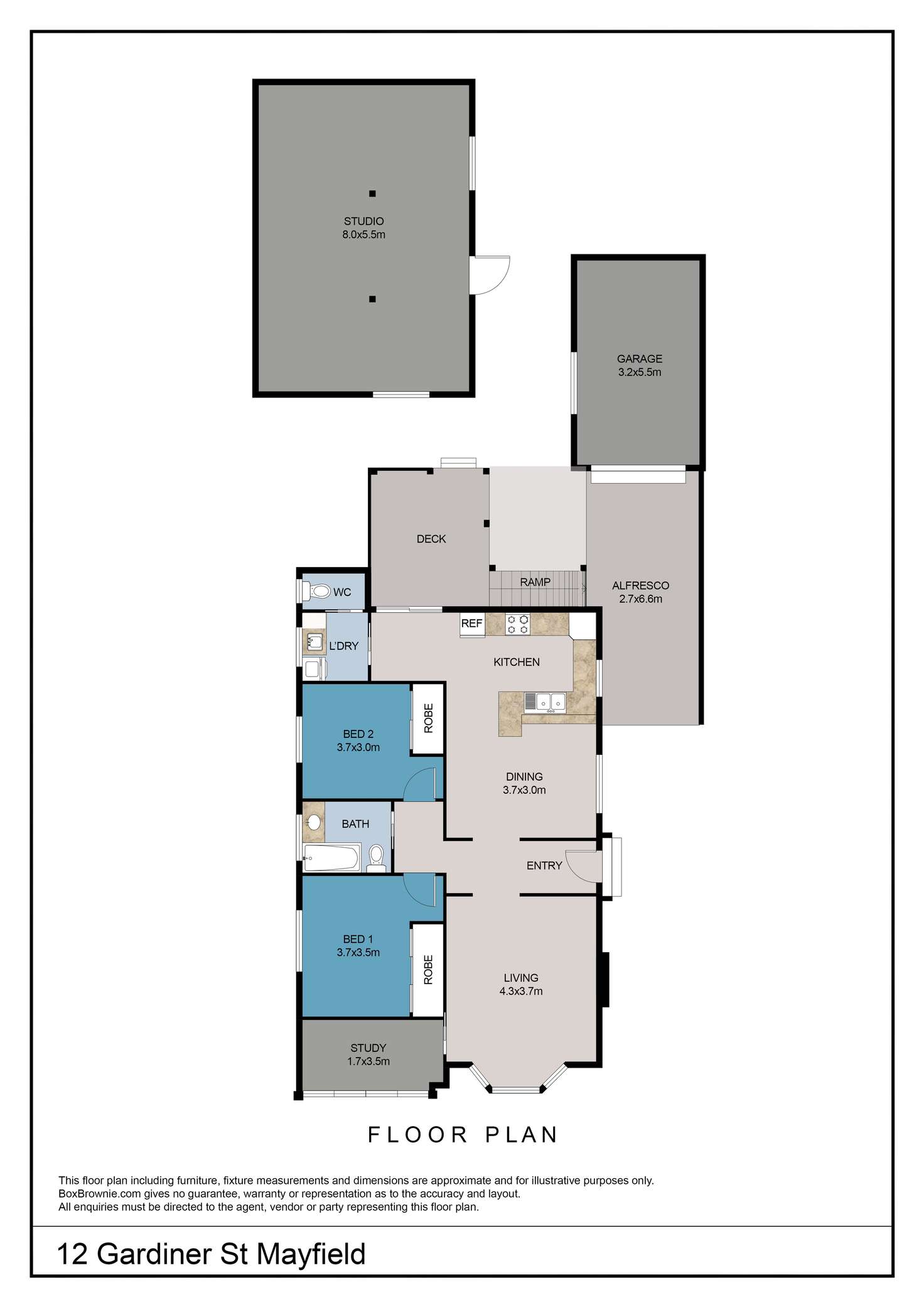 Floorplan of Homely house listing, 12 Gardiner Street, Mayfield NSW 2304