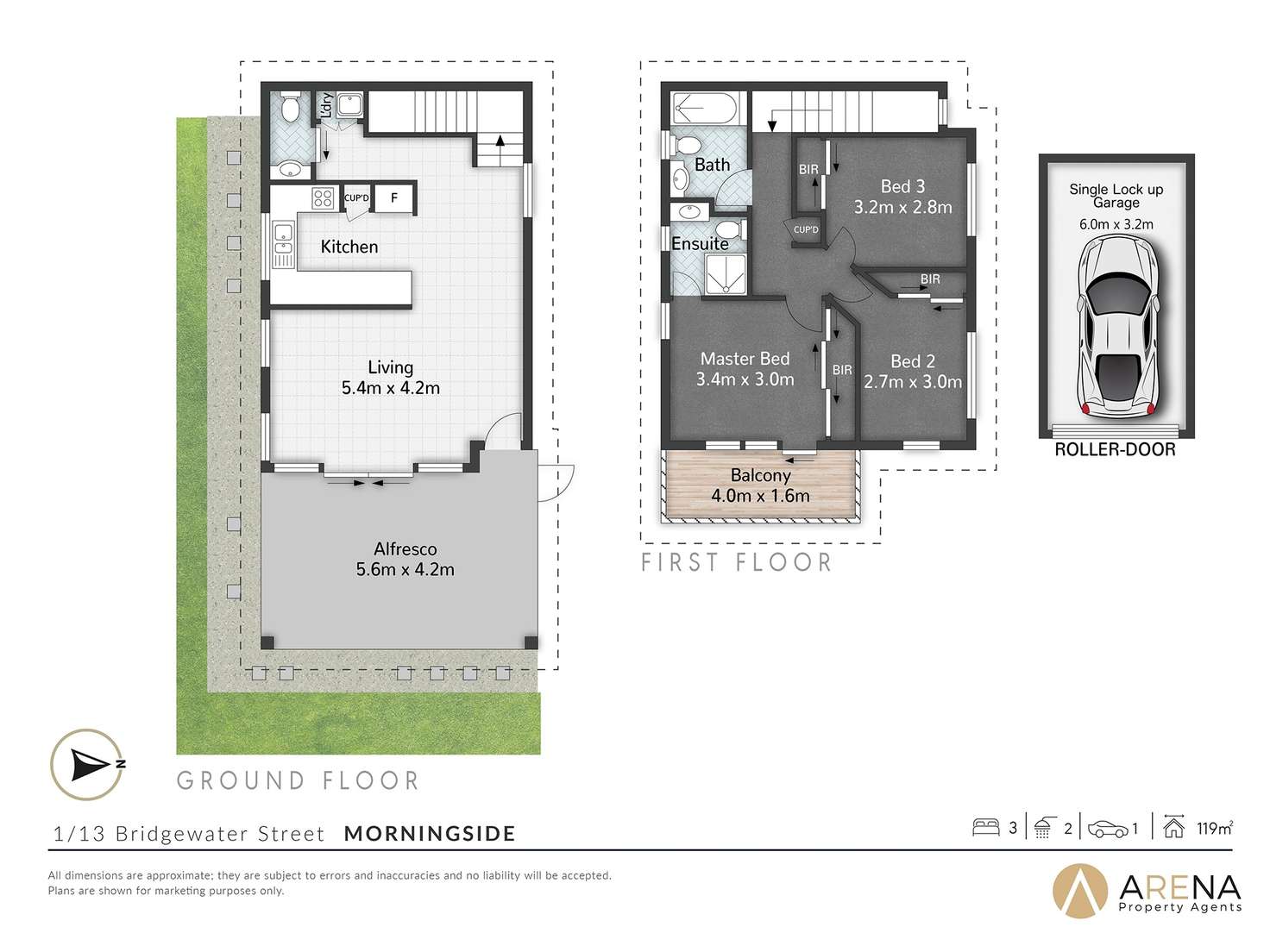 Floorplan of Homely townhouse listing, 1/13 Bridgewater Street, Morningside QLD 4170