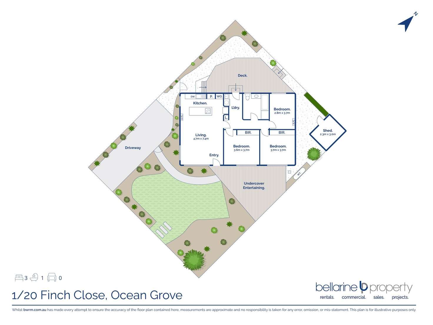 Floorplan of Homely house listing, 1/20 Finch Close, Ocean Grove VIC 3226