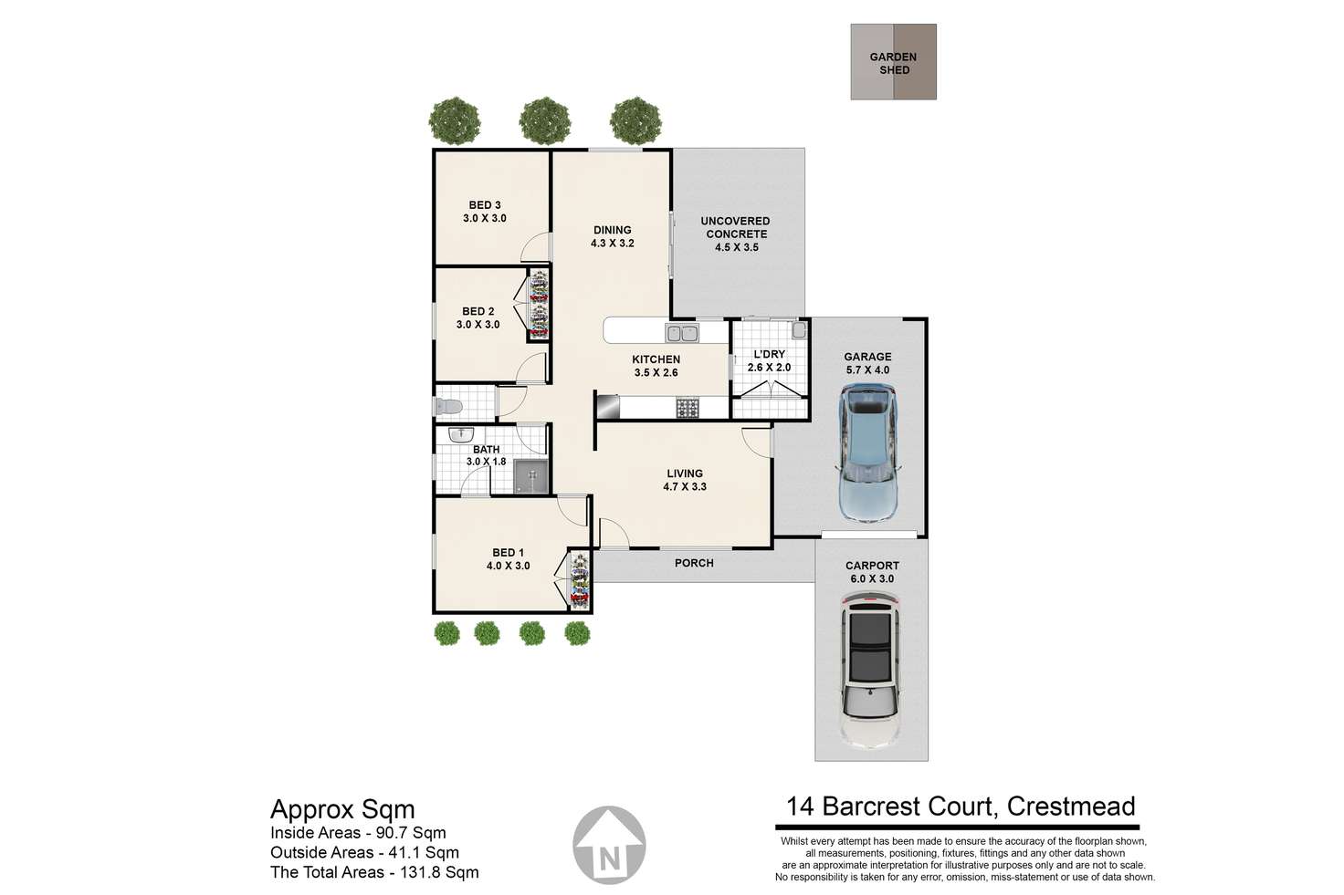 Floorplan of Homely house listing, 14 Barcrest Court, Crestmead QLD 4132