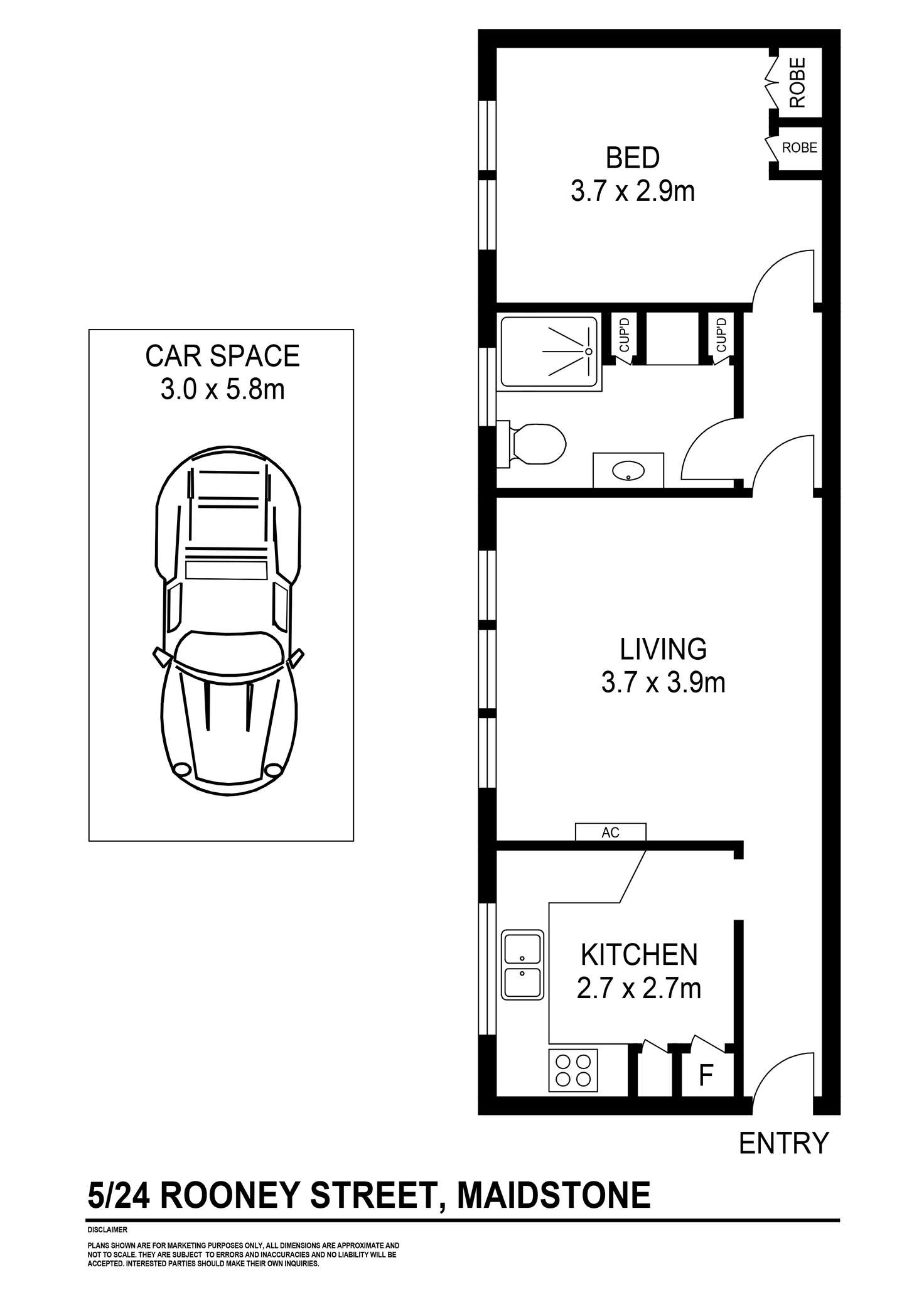 Floorplan of Homely flat listing, 5/24 Rooney Street, Maidstone VIC 3012