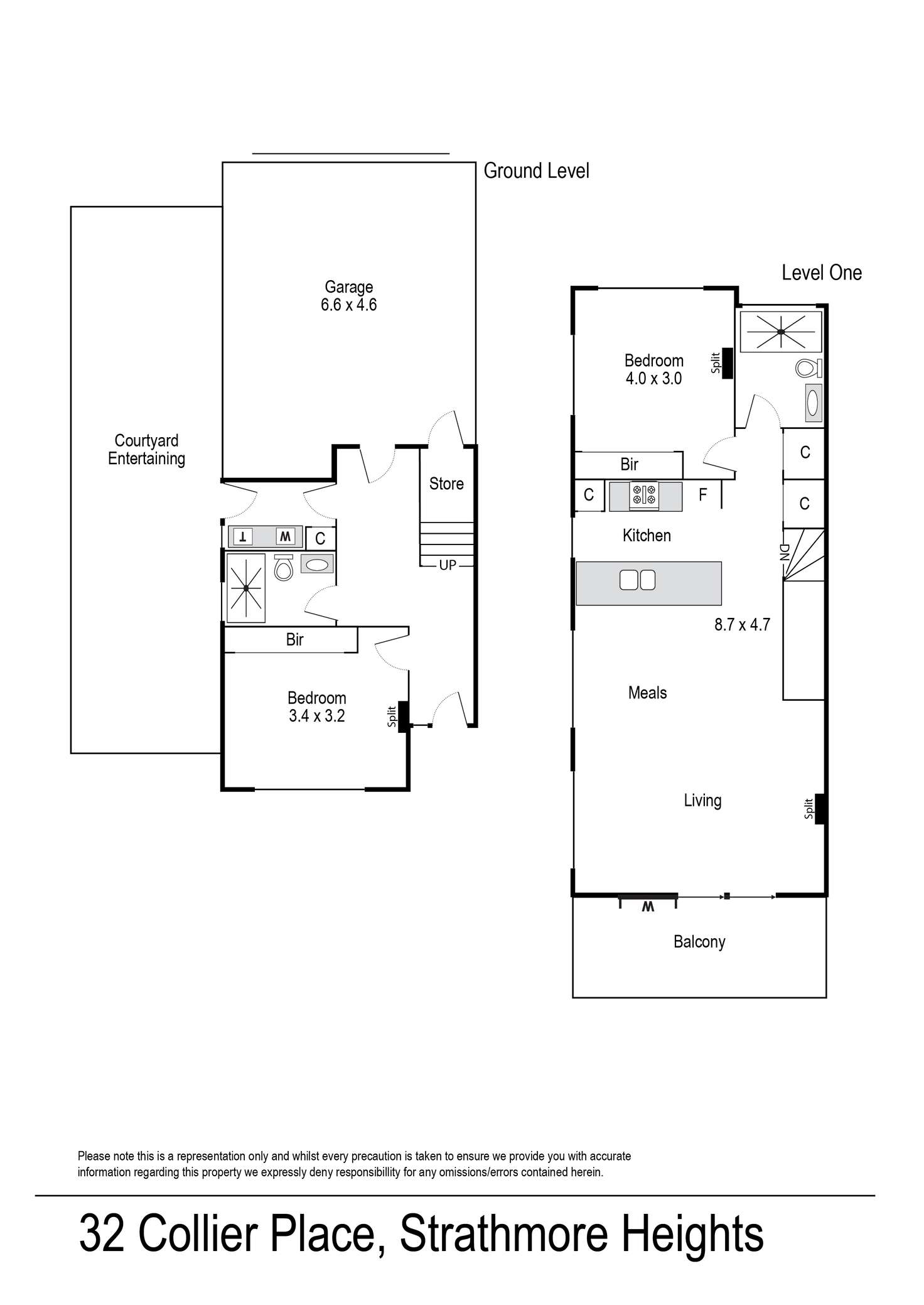 Floorplan of Homely townhouse listing, 32 Collier Place, Strathmore Heights VIC 3041