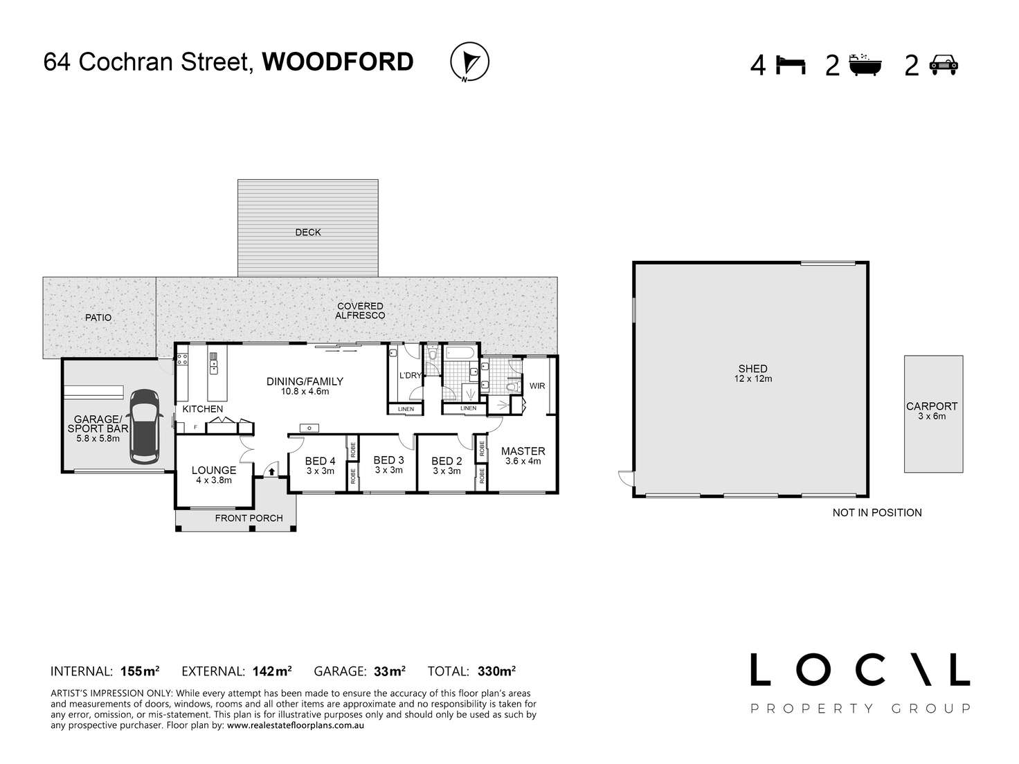 Floorplan of Homely house listing, 64 Cochran Street, Woodford QLD 4514
