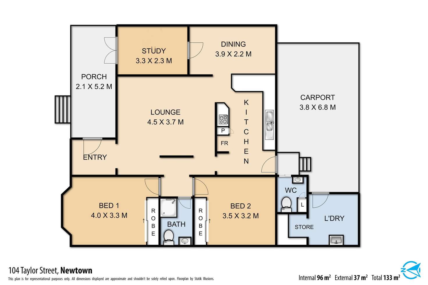 Floorplan of Homely house listing, House@/104 Taylor Street, Newtown QLD 4350