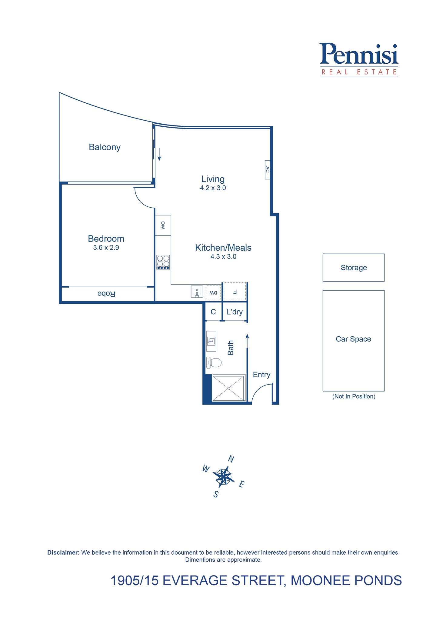 Floorplan of Homely apartment listing, 1905/15 Everage Street, Moonee Ponds VIC 3039
