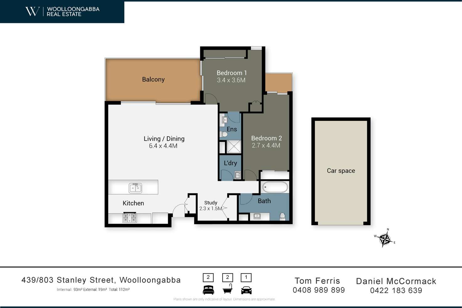 Floorplan of Homely apartment listing, 439/803 Stanley Street, Woolloongabba QLD 4102