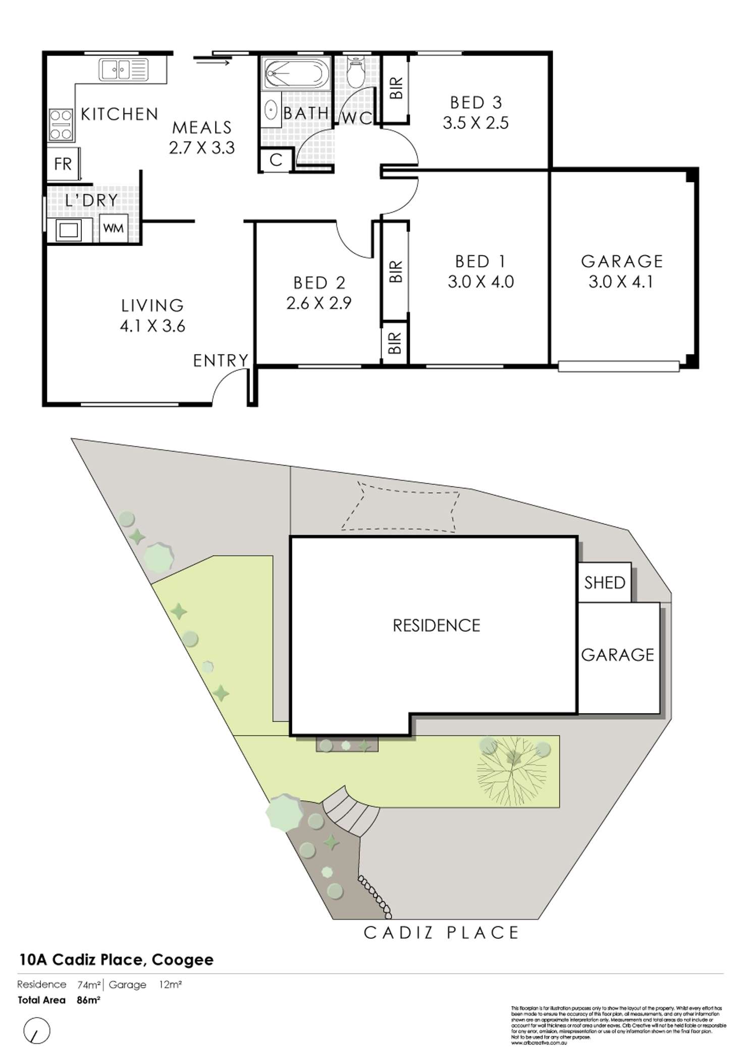 Floorplan of Homely house listing, 10A Cadiz Place, Coogee WA 6166