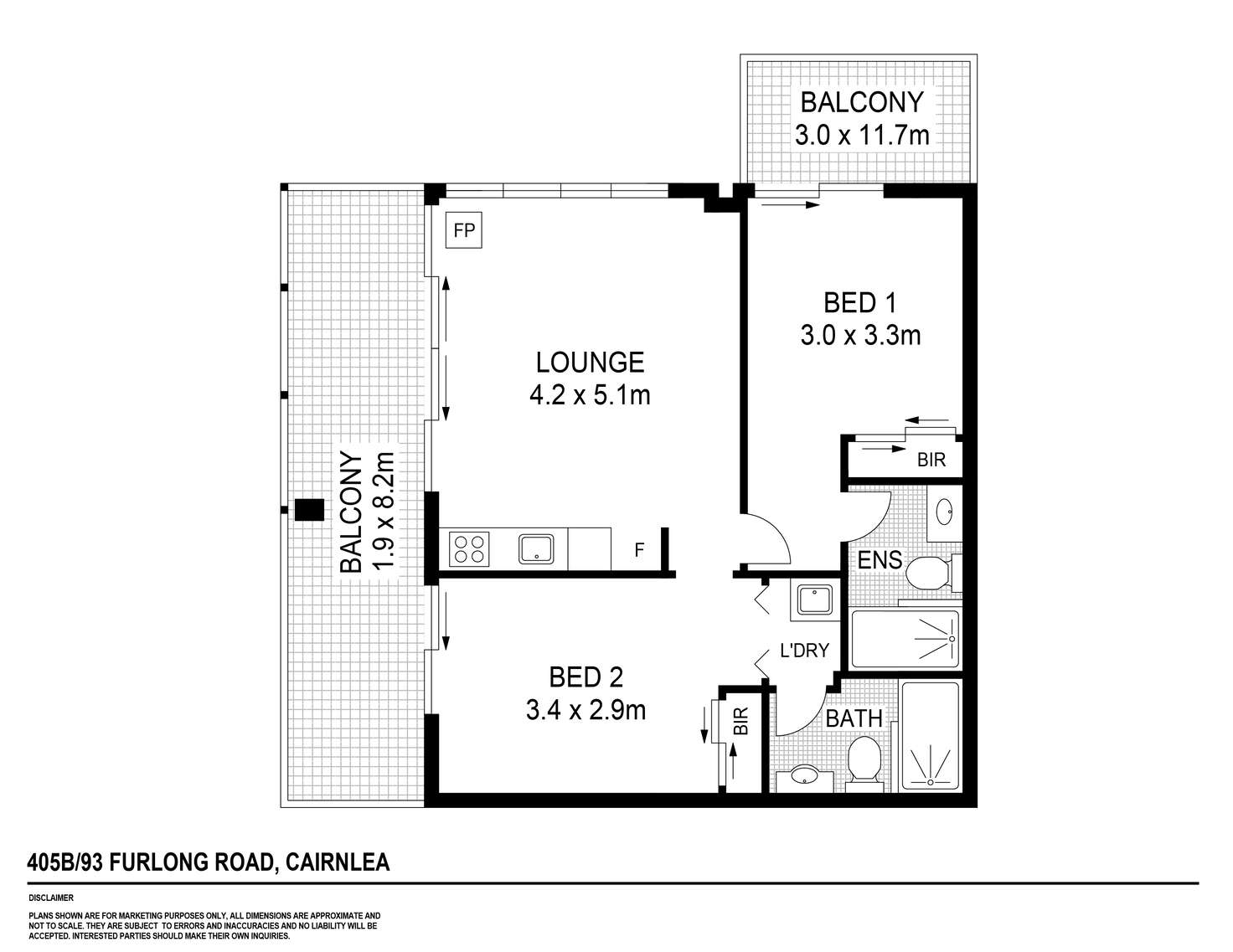 Floorplan of Homely apartment listing, 405/93 Furlong Road, Cairnlea VIC 3023