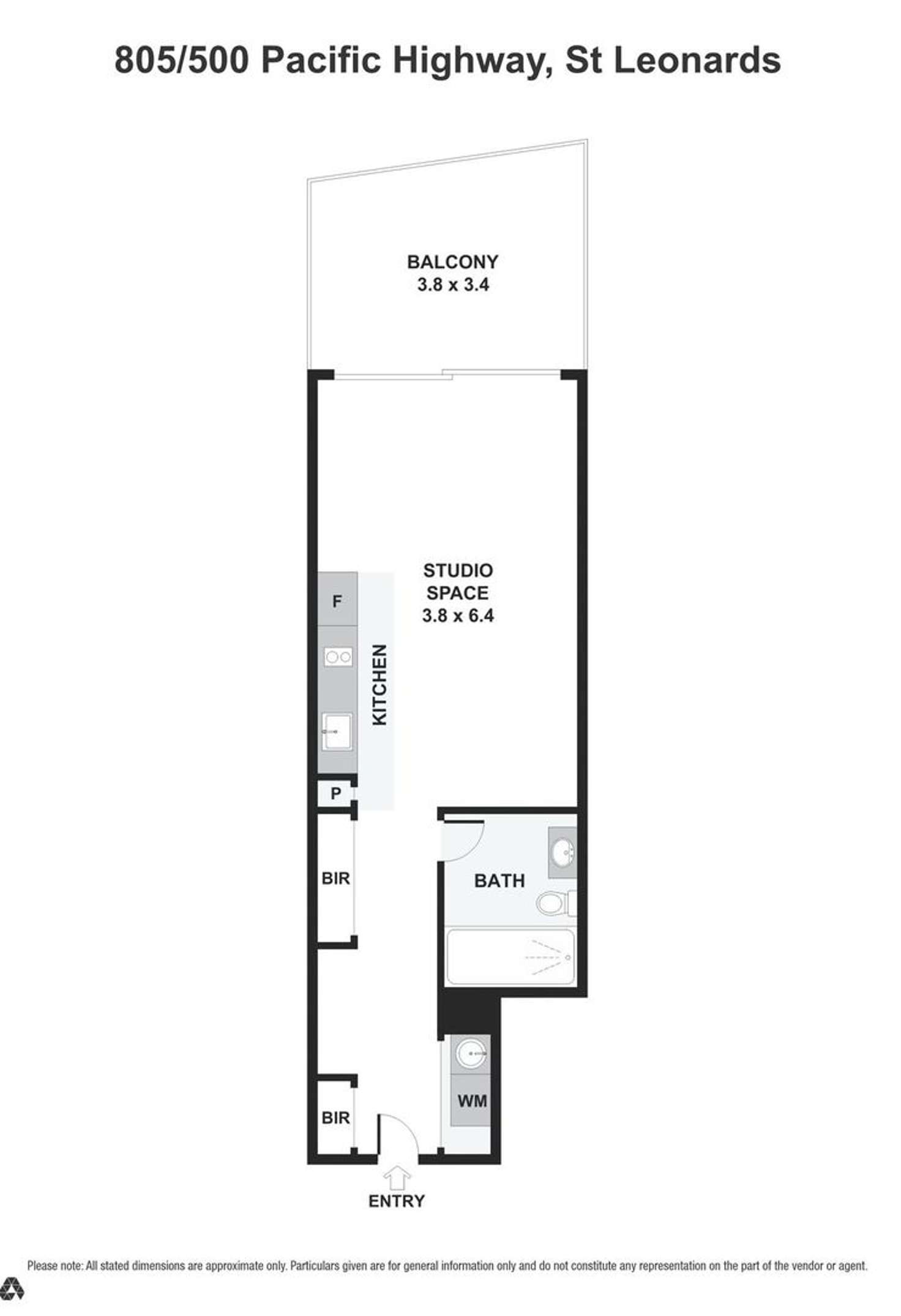 Floorplan of Homely apartment listing, 805/500 Pacific Highway, St Leonards NSW 2065