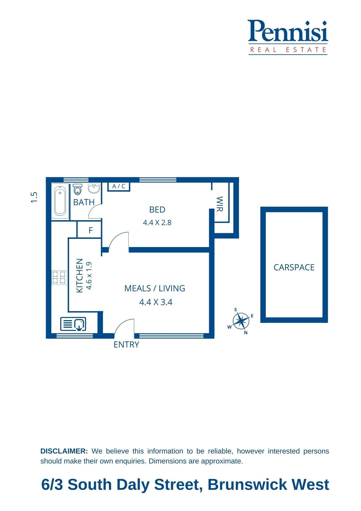 Floorplan of Homely unit listing, 6/3 South Daly Street, Brunswick West VIC 3055