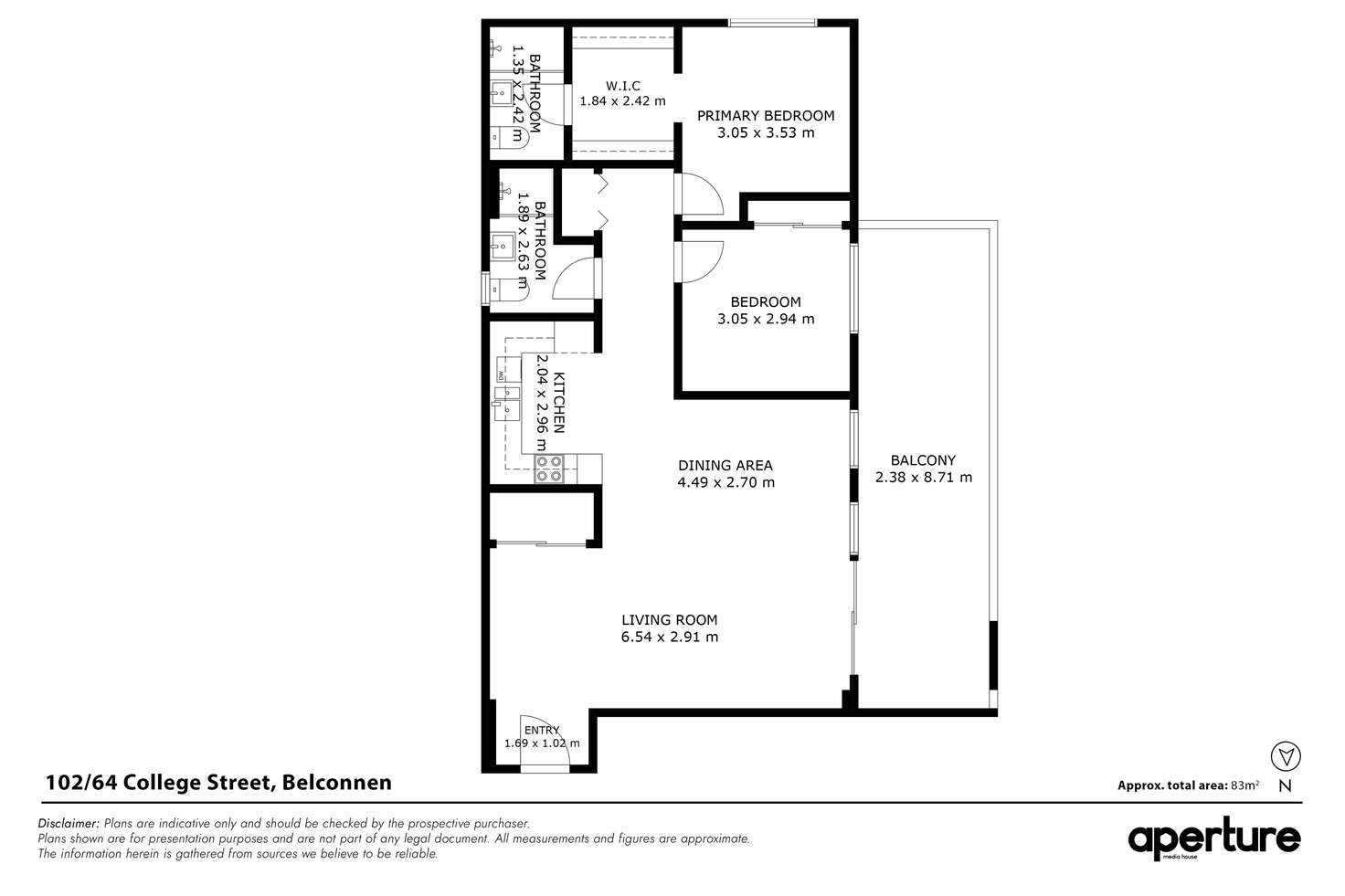 Floorplan of Homely apartment listing, 102/64 College Street, Belconnen ACT 2617