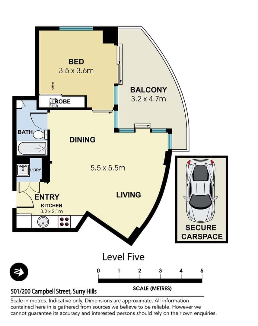 Floorplan of Homely apartment listing, 501/200 Campbell Street, Surry Hills NSW 2010