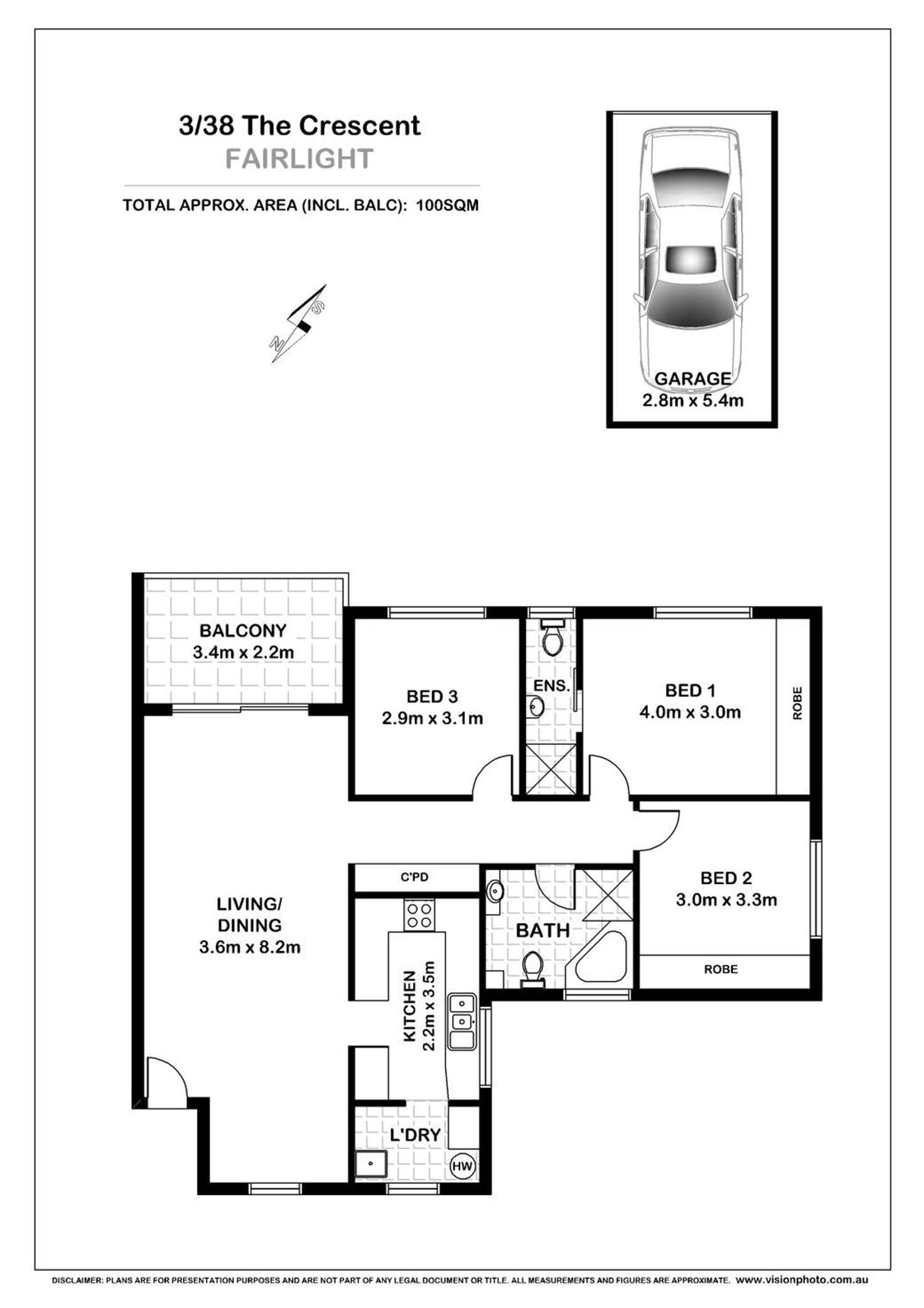 Floorplan of Homely apartment listing, 3/38 The Crescent, Fairlight NSW 2094