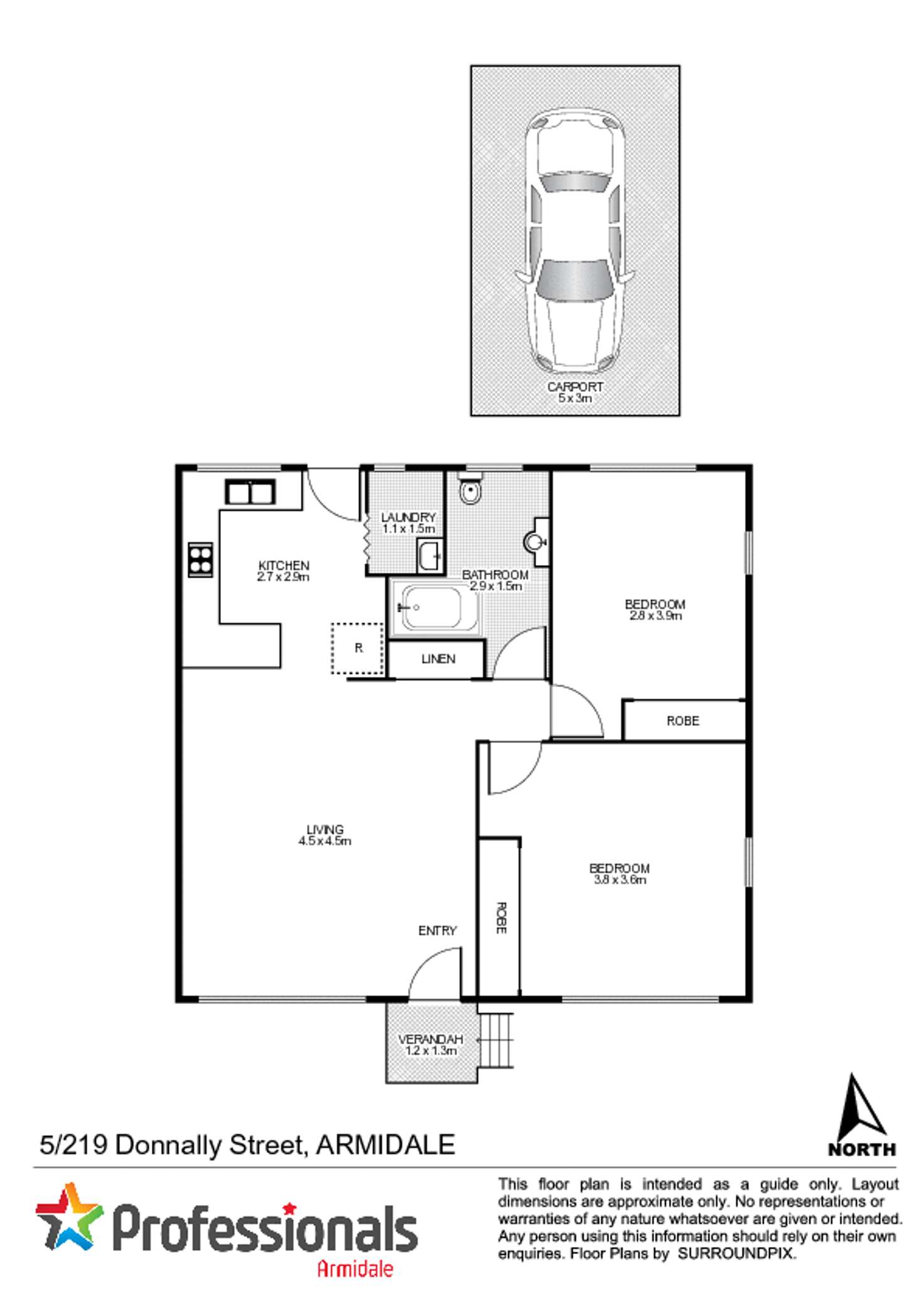 Floorplan of Homely unit listing, 5/219 Donnelly Street, Armidale NSW 2350