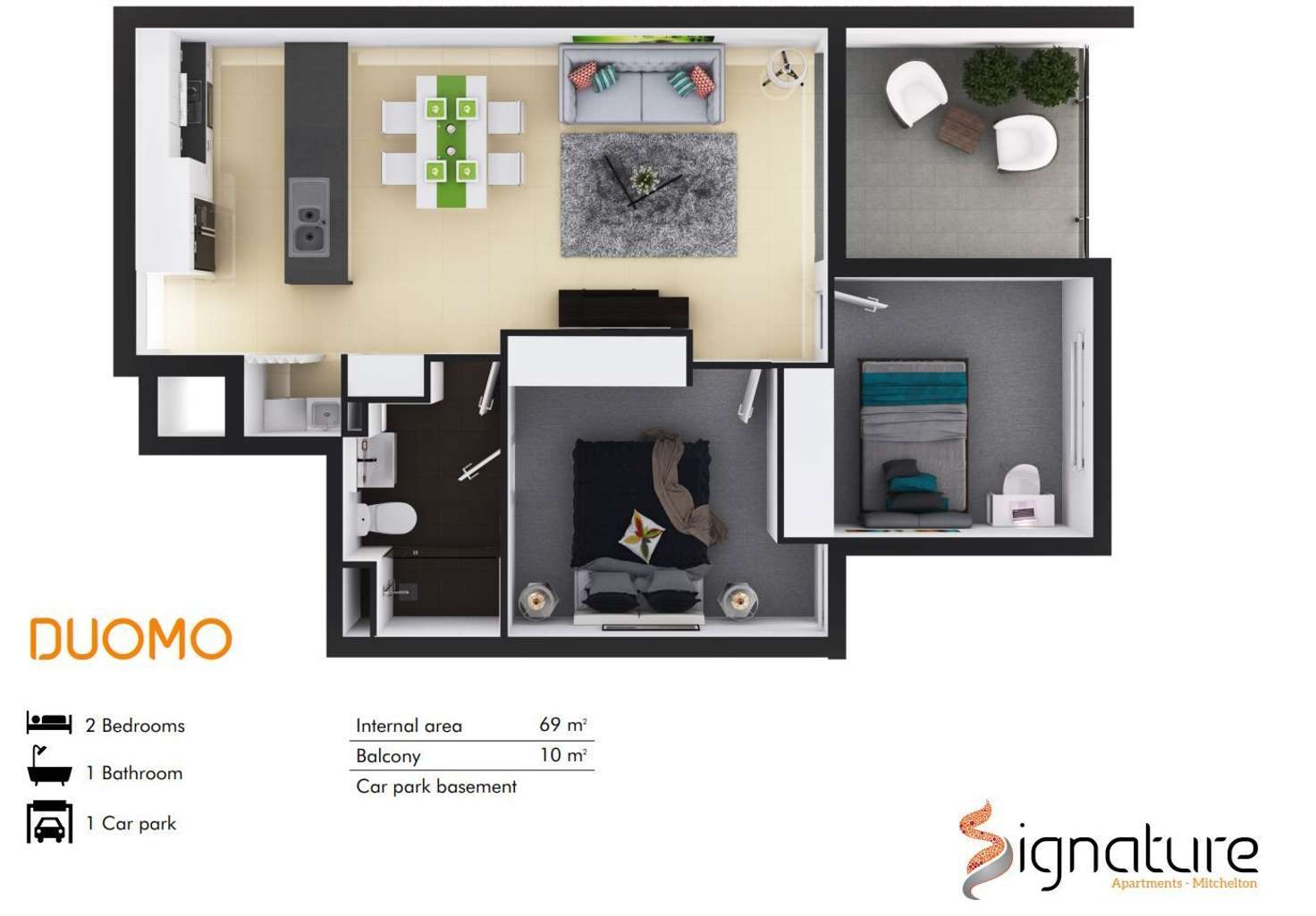 Floorplan of Homely unit listing, 2002/132 Osborne Road, Mitchelton QLD 4053