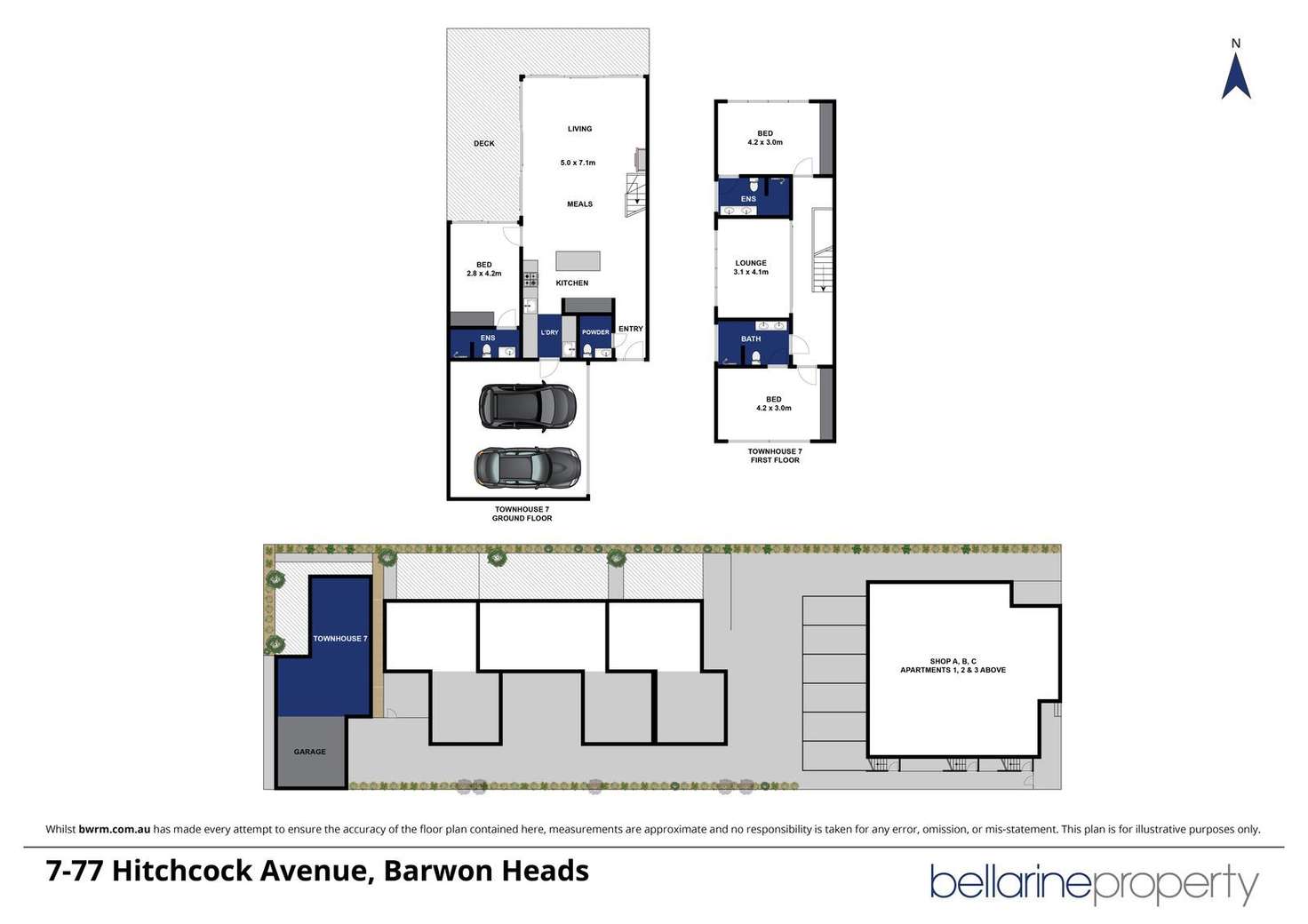 Floorplan of Homely townhouse listing, 5 & 7/77 Hitchcock Avenue, Barwon Heads VIC 3227