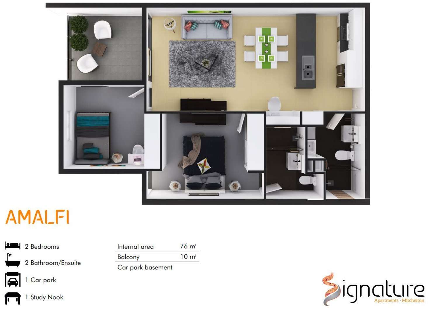 Floorplan of Homely unit listing, 2304/132 Osborne Road, Mitchelton QLD 4053