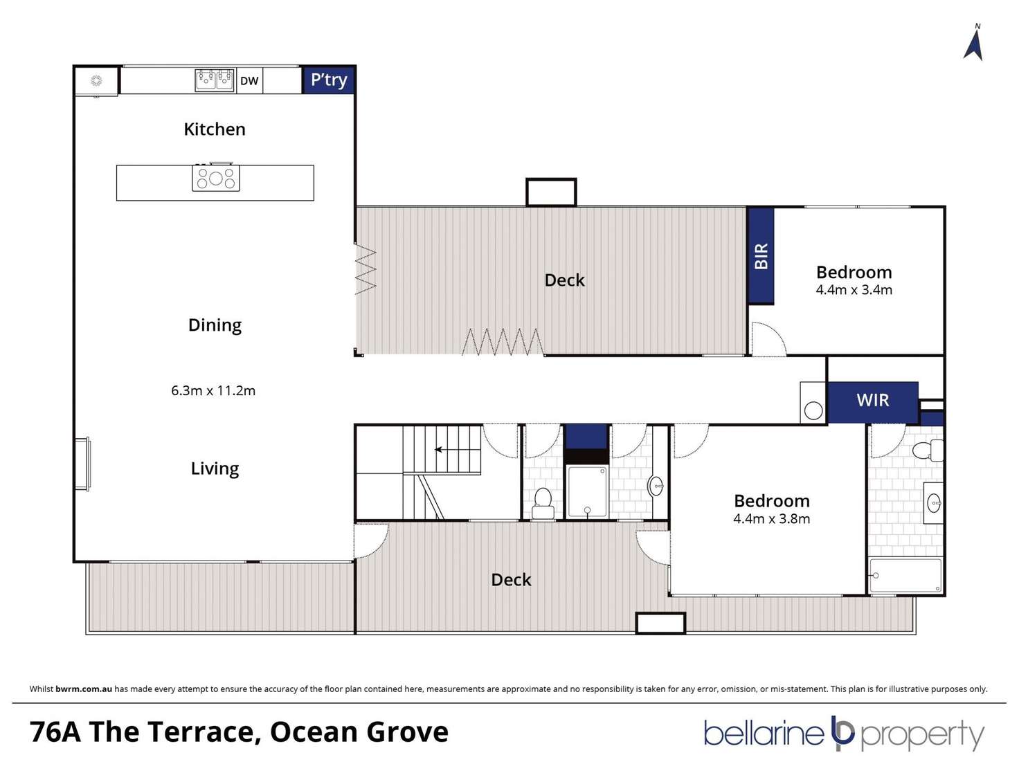 Floorplan of Homely apartment listing, 1/76A The Terrace, Ocean Grove VIC 3226