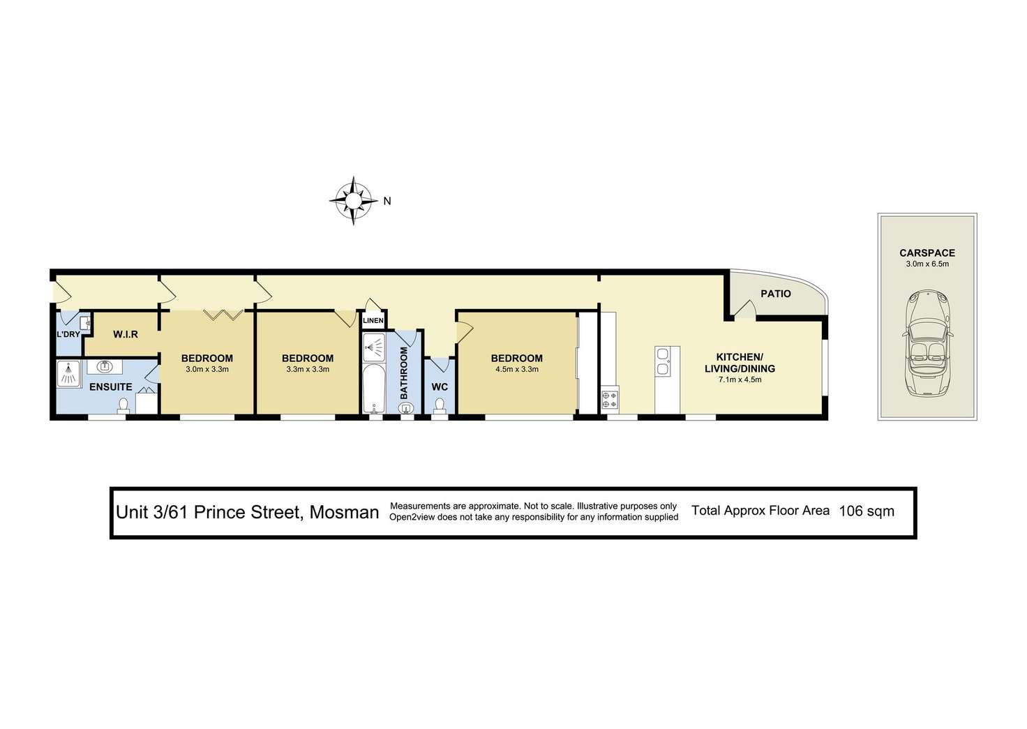 Floorplan of Homely apartment listing, 3/61 Prince Street, Mosman NSW 2088