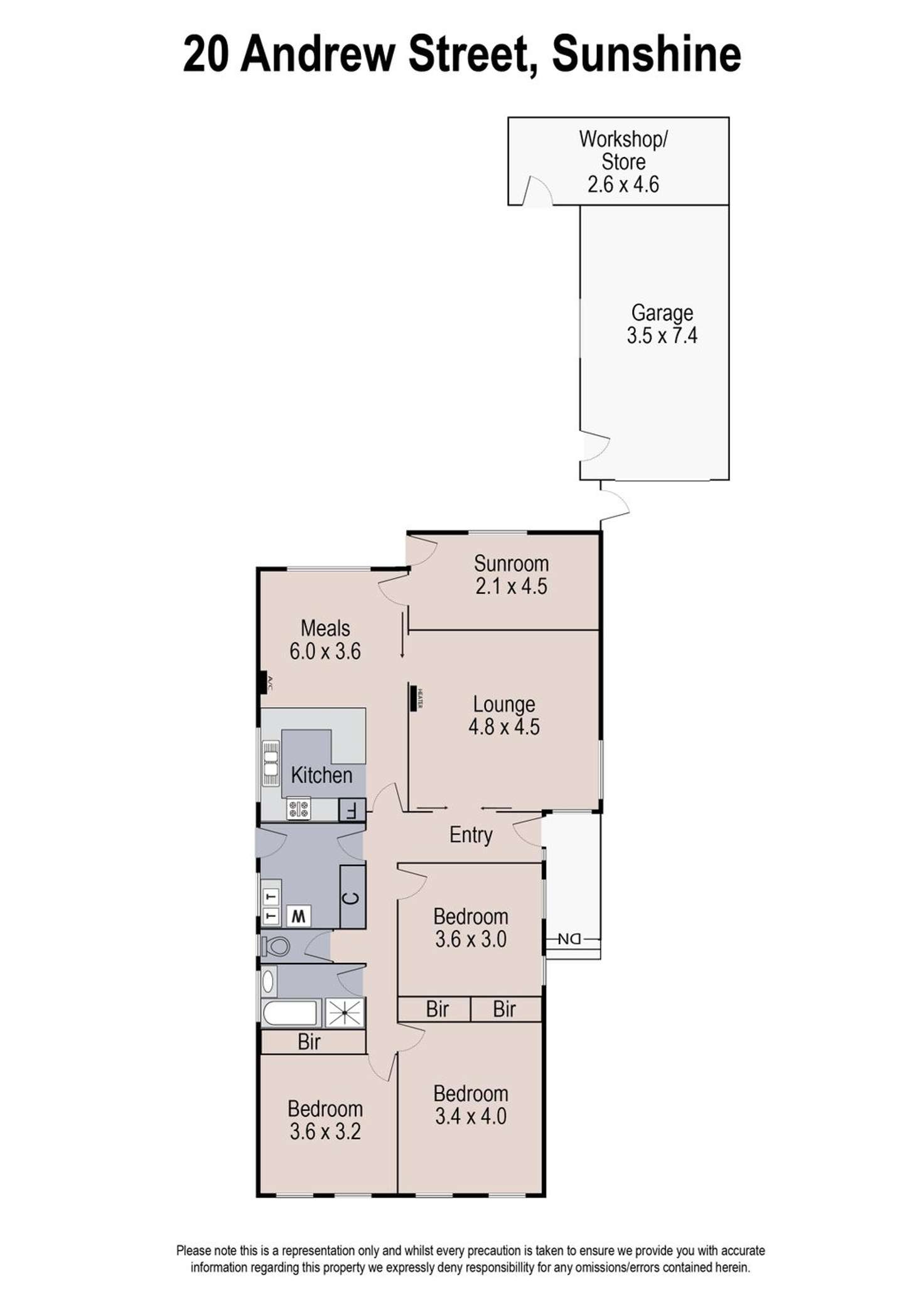 Floorplan of Homely house listing, 20 Andrew Street, Sunshine VIC 3020