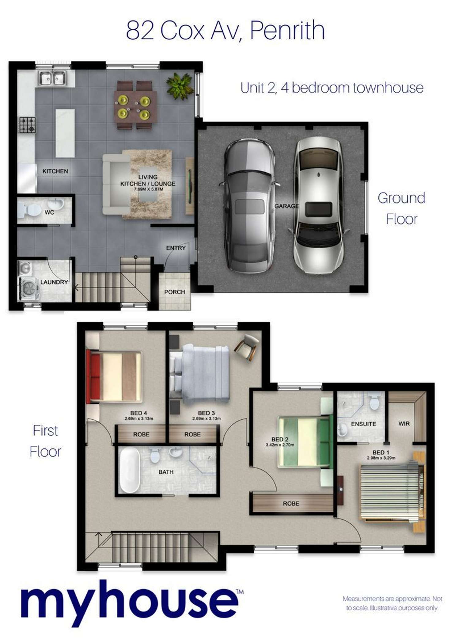 Floorplan of Homely townhouse listing, 82 Cox Av, Penrith NSW 2750