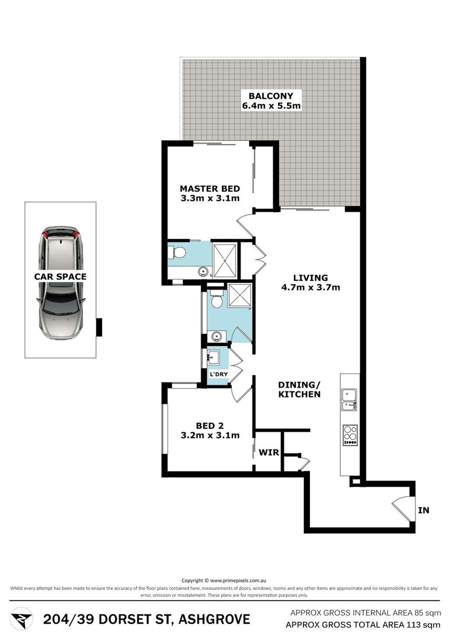 Floorplan of Homely apartment listing, 204/39 Dorset Street, Ashgrove QLD 4060