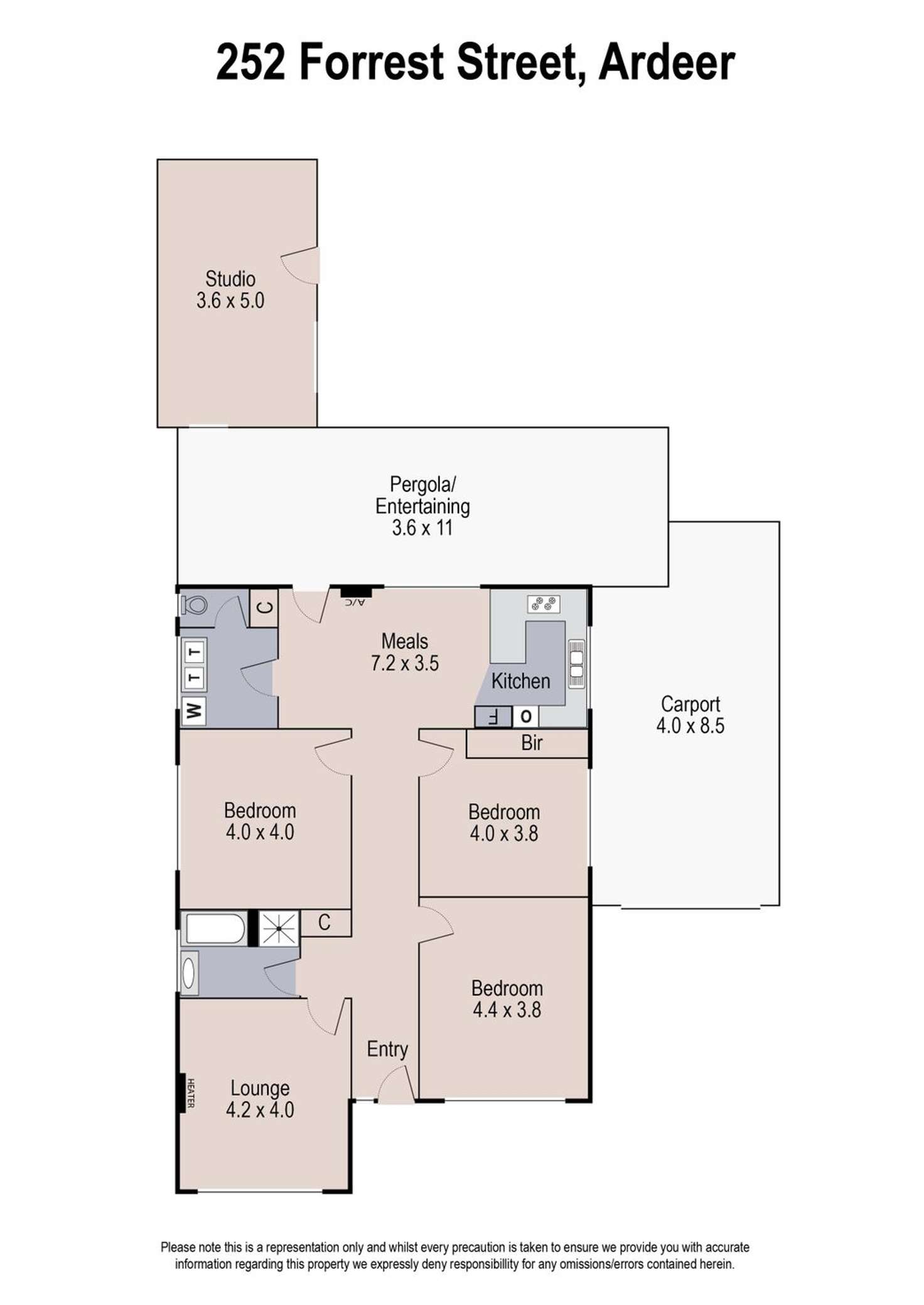 Floorplan of Homely house listing, 252 Forrest Street, Ardeer VIC 3022