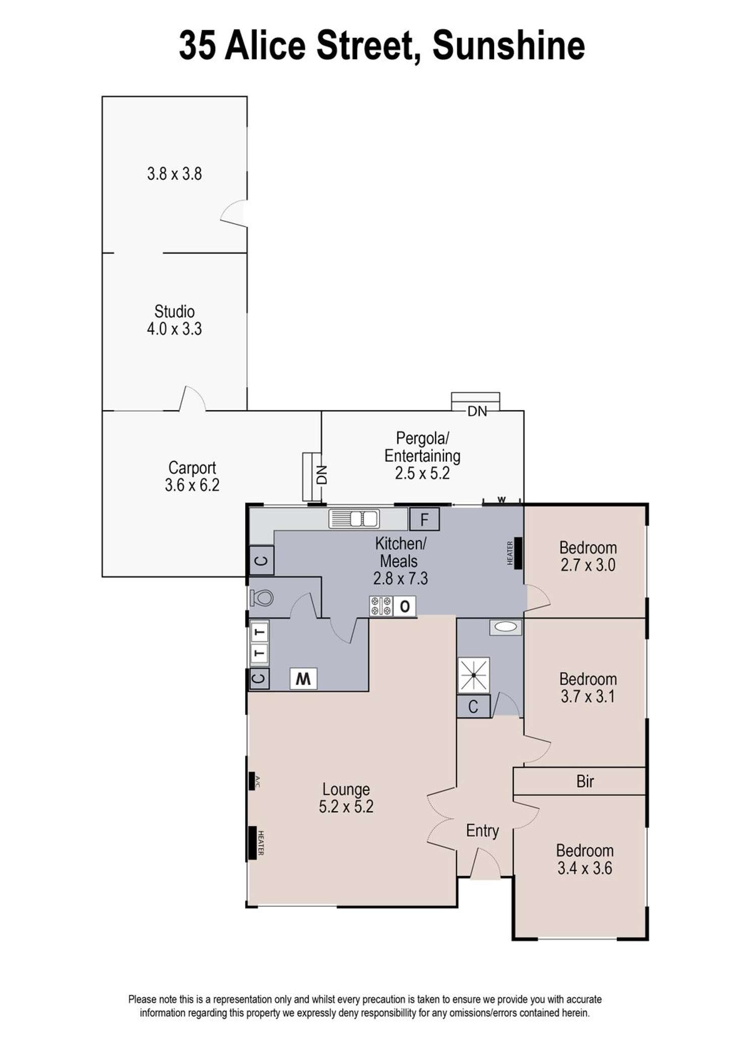 Floorplan of Homely house listing, 35 Alice Street, Sunshine VIC 3020