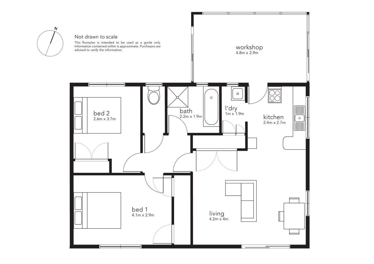 Floorplan of Homely unit listing, 1/22 Haig Street, Mowbray TAS 7248