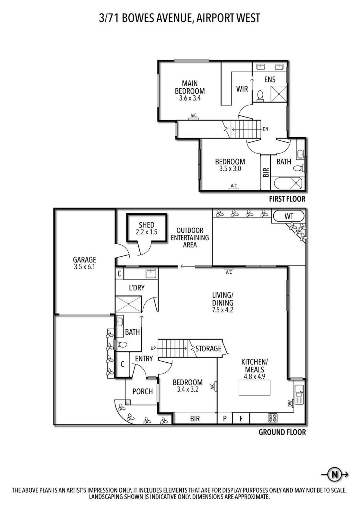 Floorplan of Homely townhouse listing, 2 & 3/71 Bowes Avenue, Airport West VIC 3042