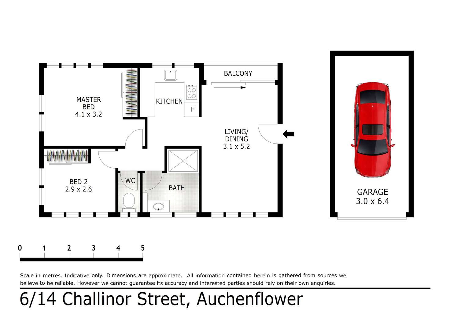 Floorplan of Homely unit listing, 6/14 Challinor Street, Auchenflower QLD 4066