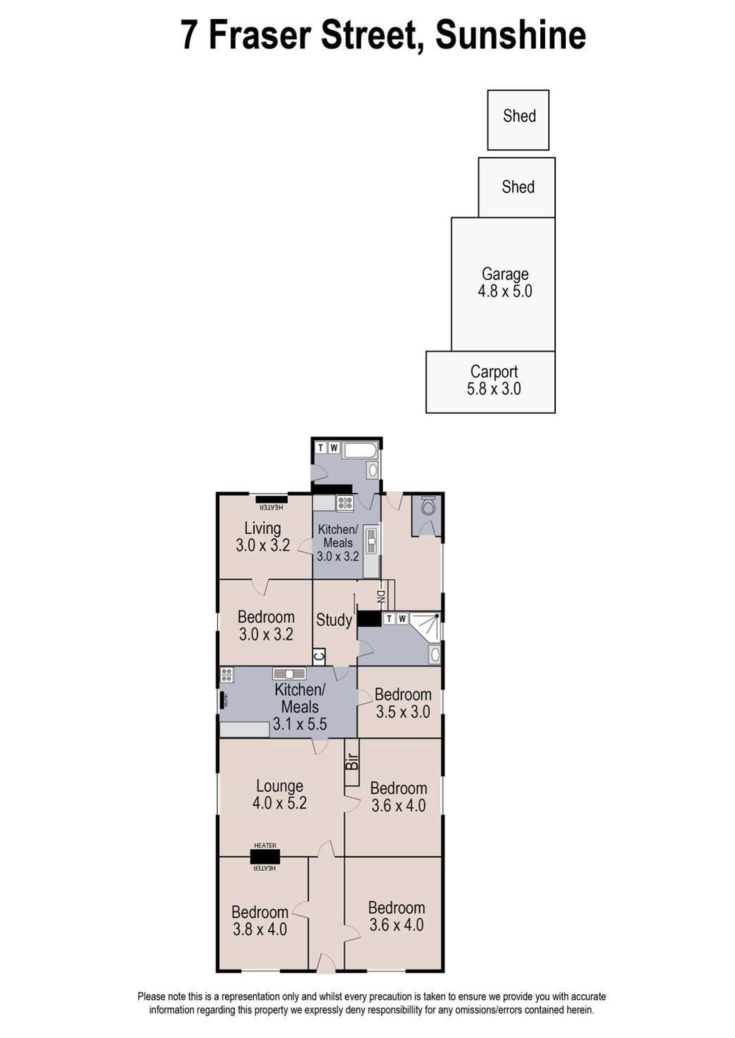 Floorplan of Homely house listing, 7 Fraser Street, Sunshine VIC 3020