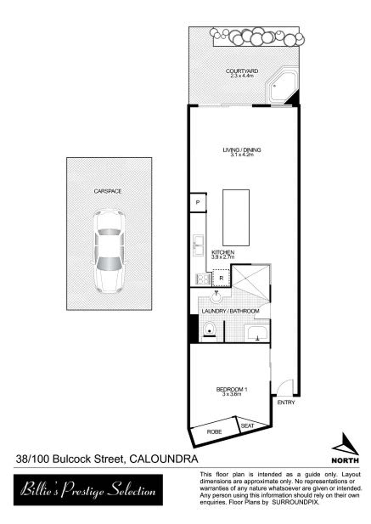 Floorplan of Homely unit listing, 38/100 Bulcock St, Caloundra QLD 4551