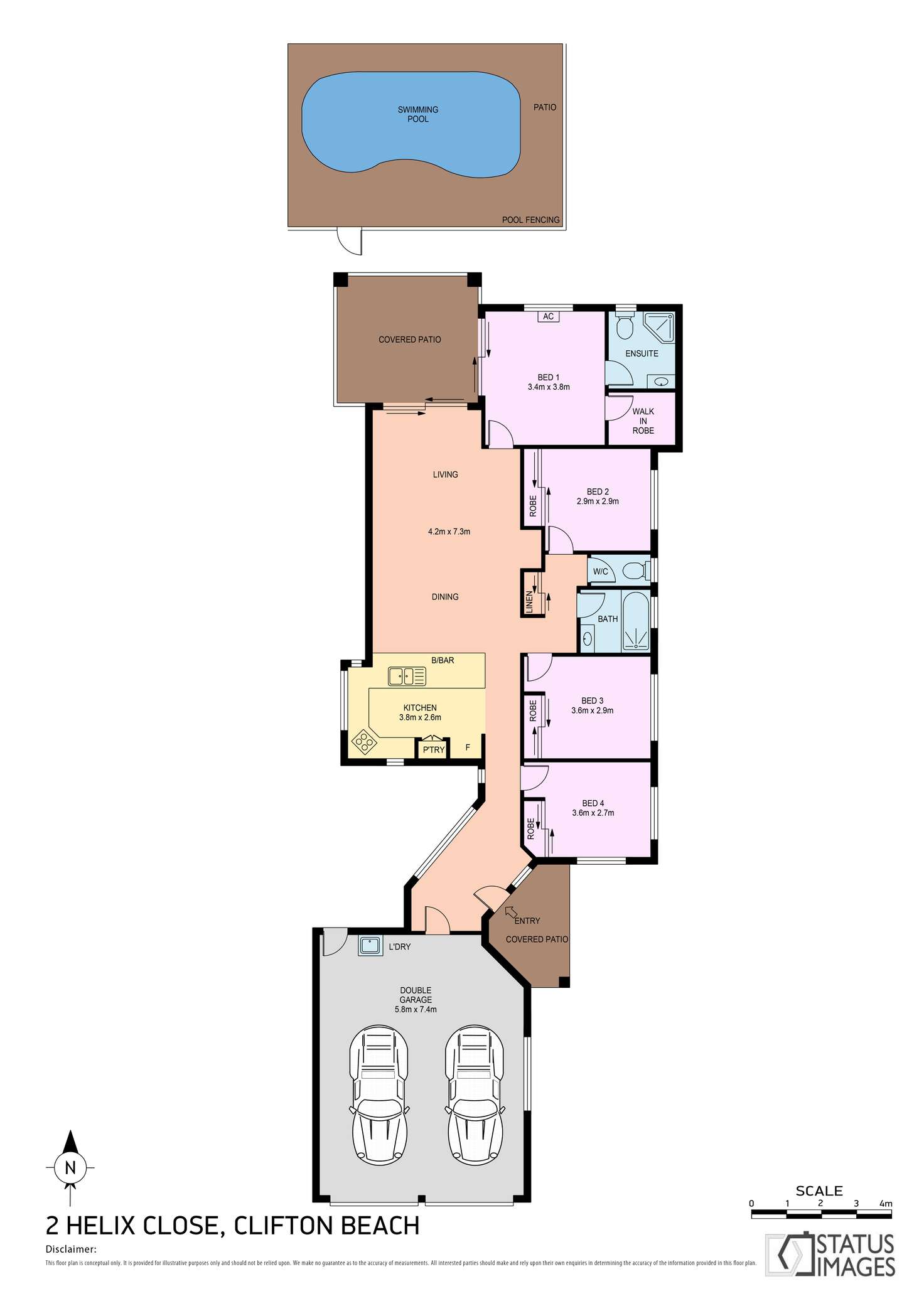 Floorplan of Homely house listing, 2 Helix Close, Clifton Beach QLD 4879