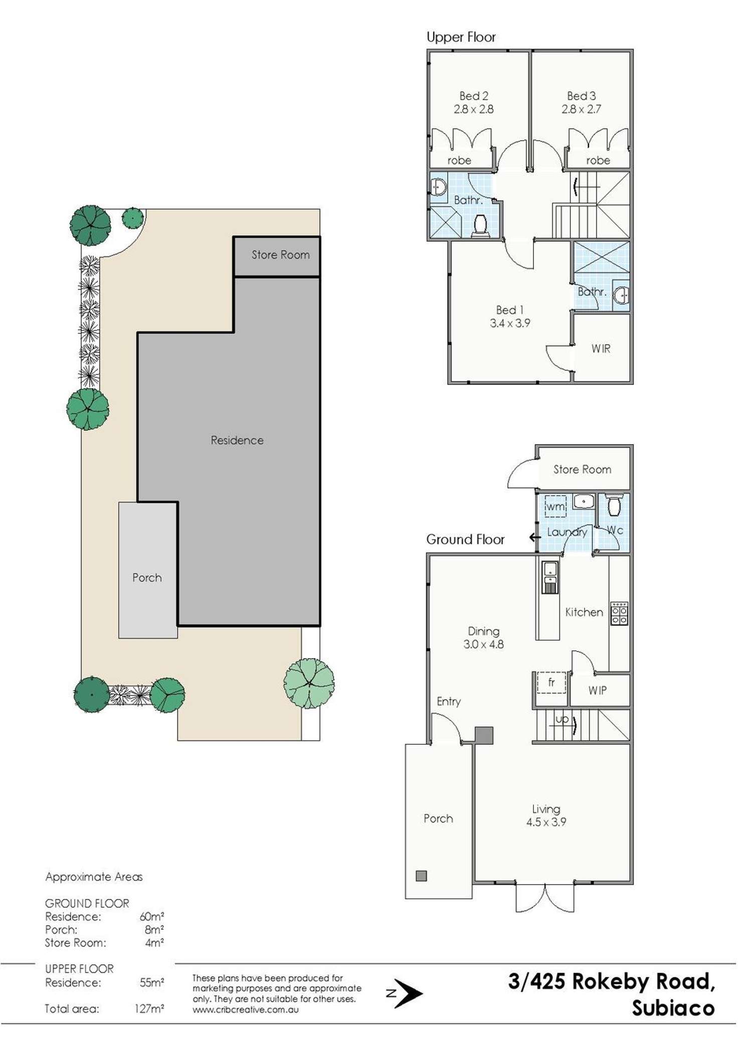 Floorplan of Homely townhouse listing, 3/435 Rokeby Road, Shenton Park WA 6008