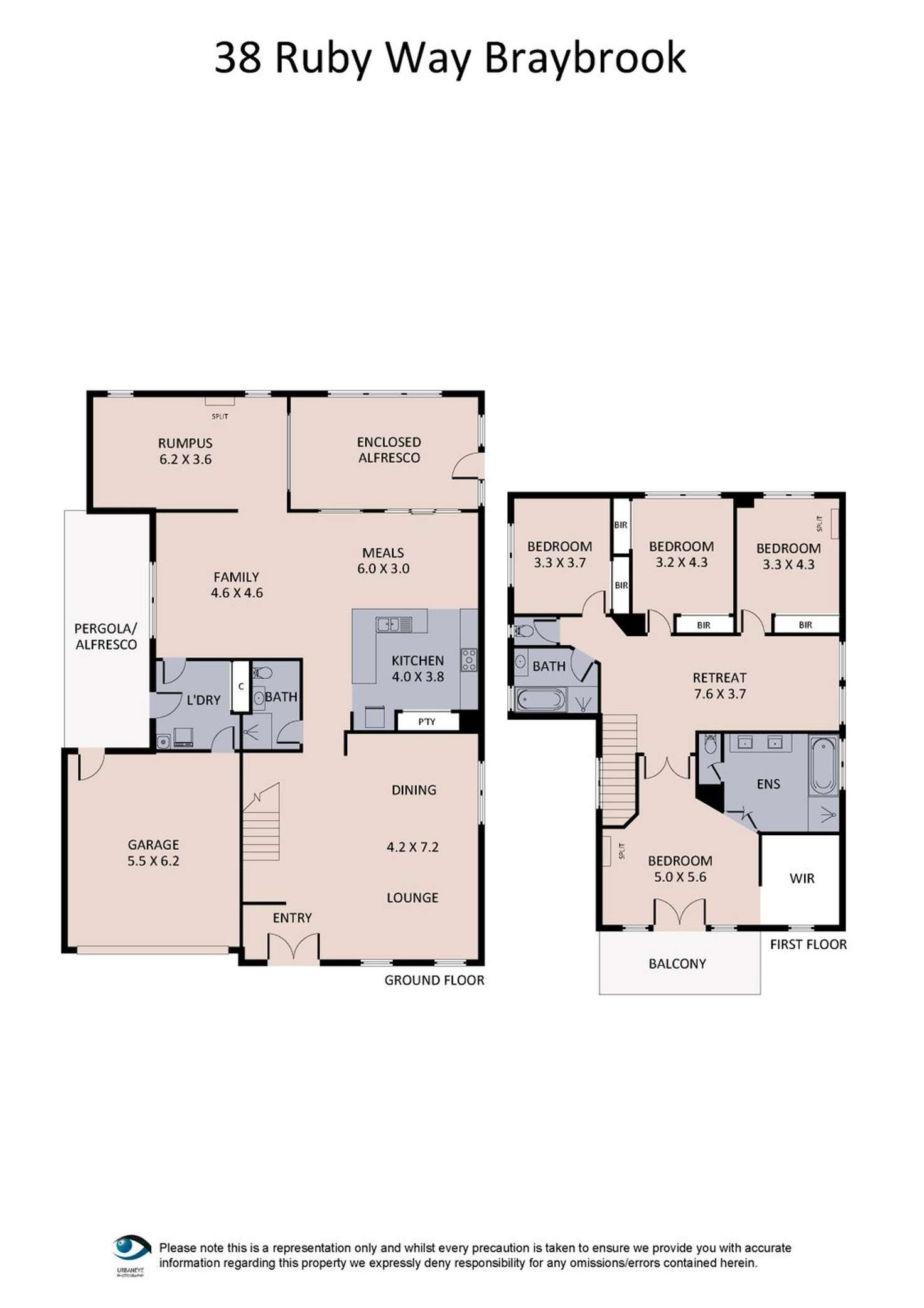 Floorplan of Homely house listing, 38 Ruby Way, Braybrook VIC 3019