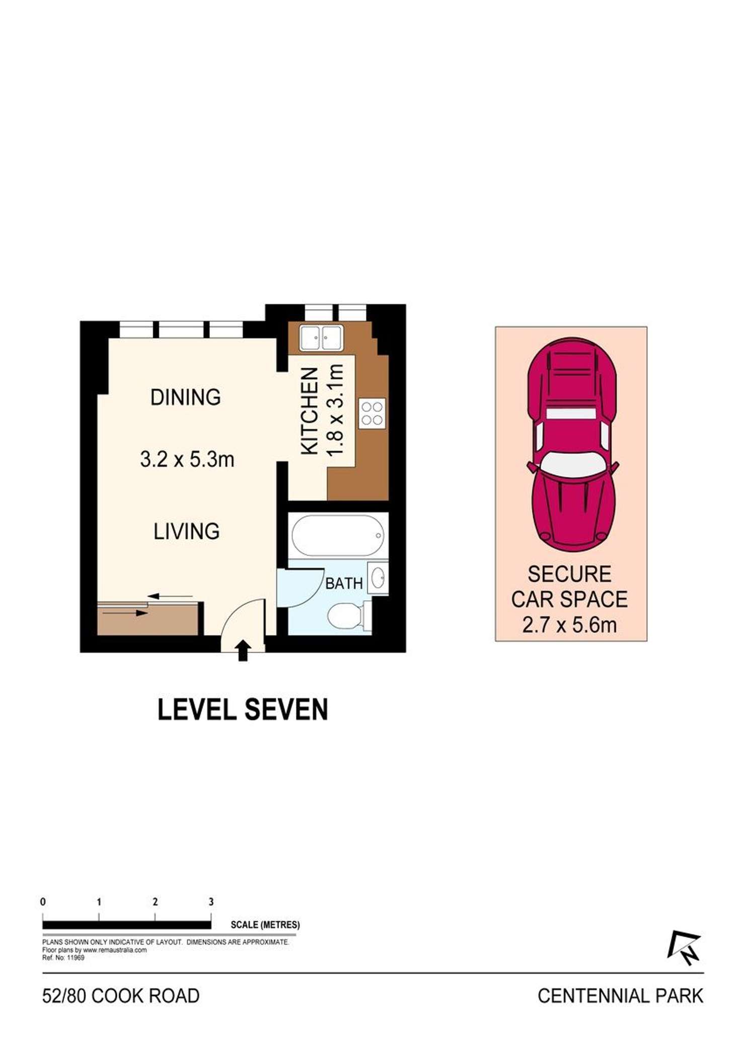 Floorplan of Homely studio listing, 52/80 Cook Road, Centennial Park NSW 2021
