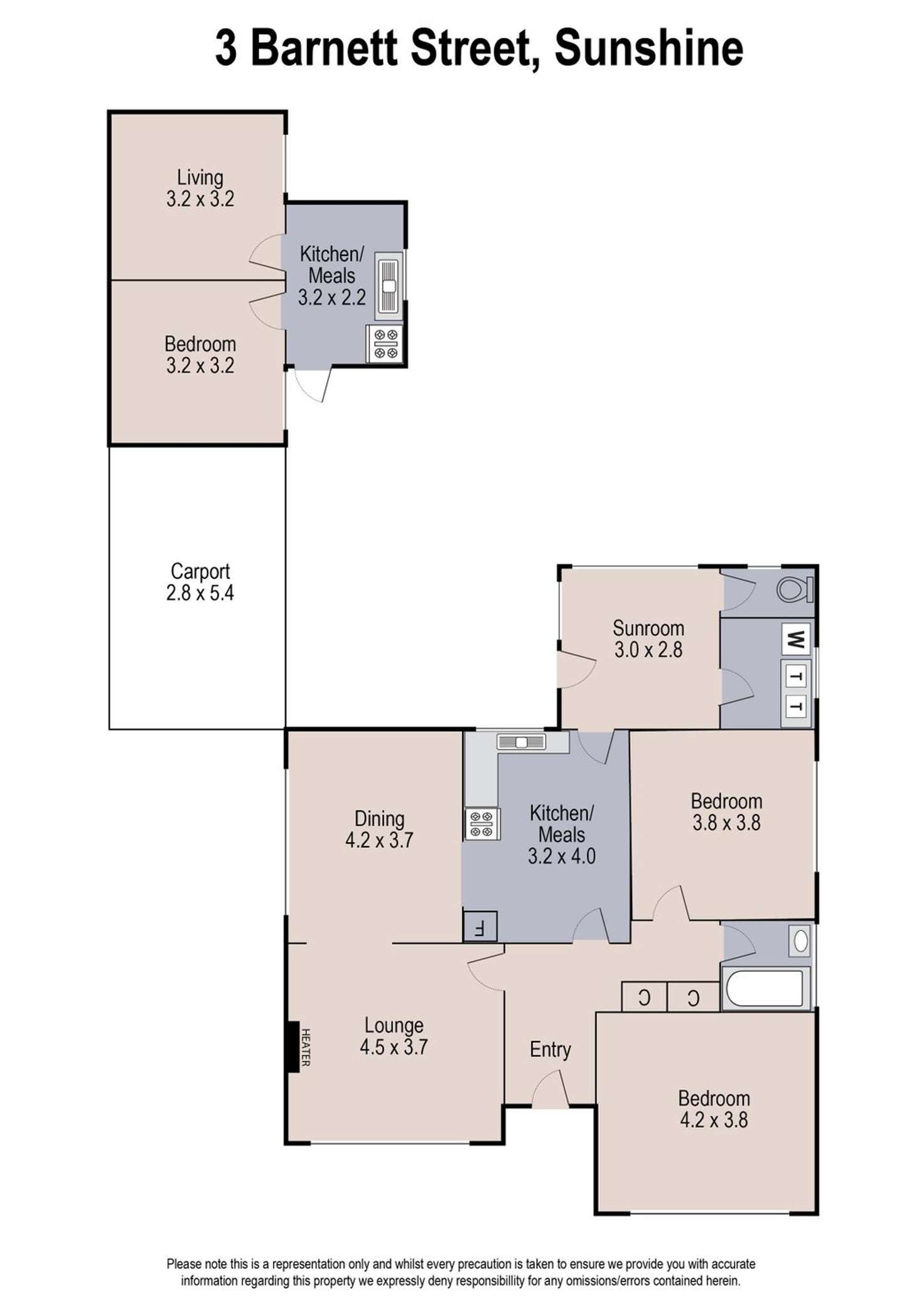 Floorplan of Homely house listing, 3 Barnett Street, Sunshine VIC 3020