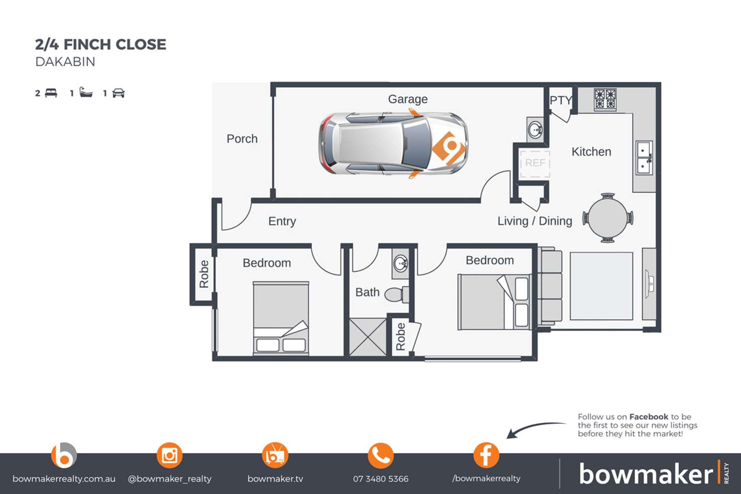 Floorplan of Homely unit listing, 2/4 Finch Close, Dakabin QLD 4503