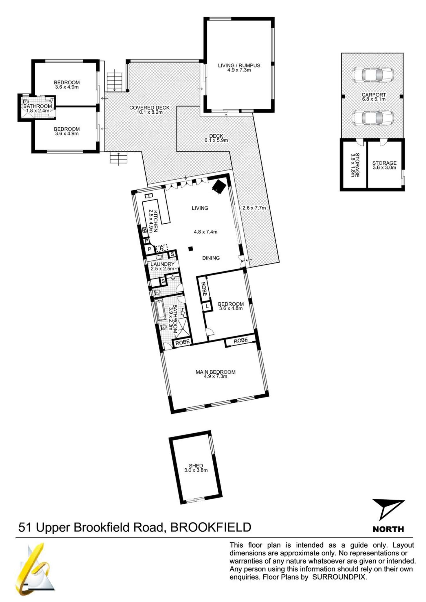 Floorplan of Homely acreageSemiRural listing, 51 Upper Brookfield Road, Brookfield QLD 4069