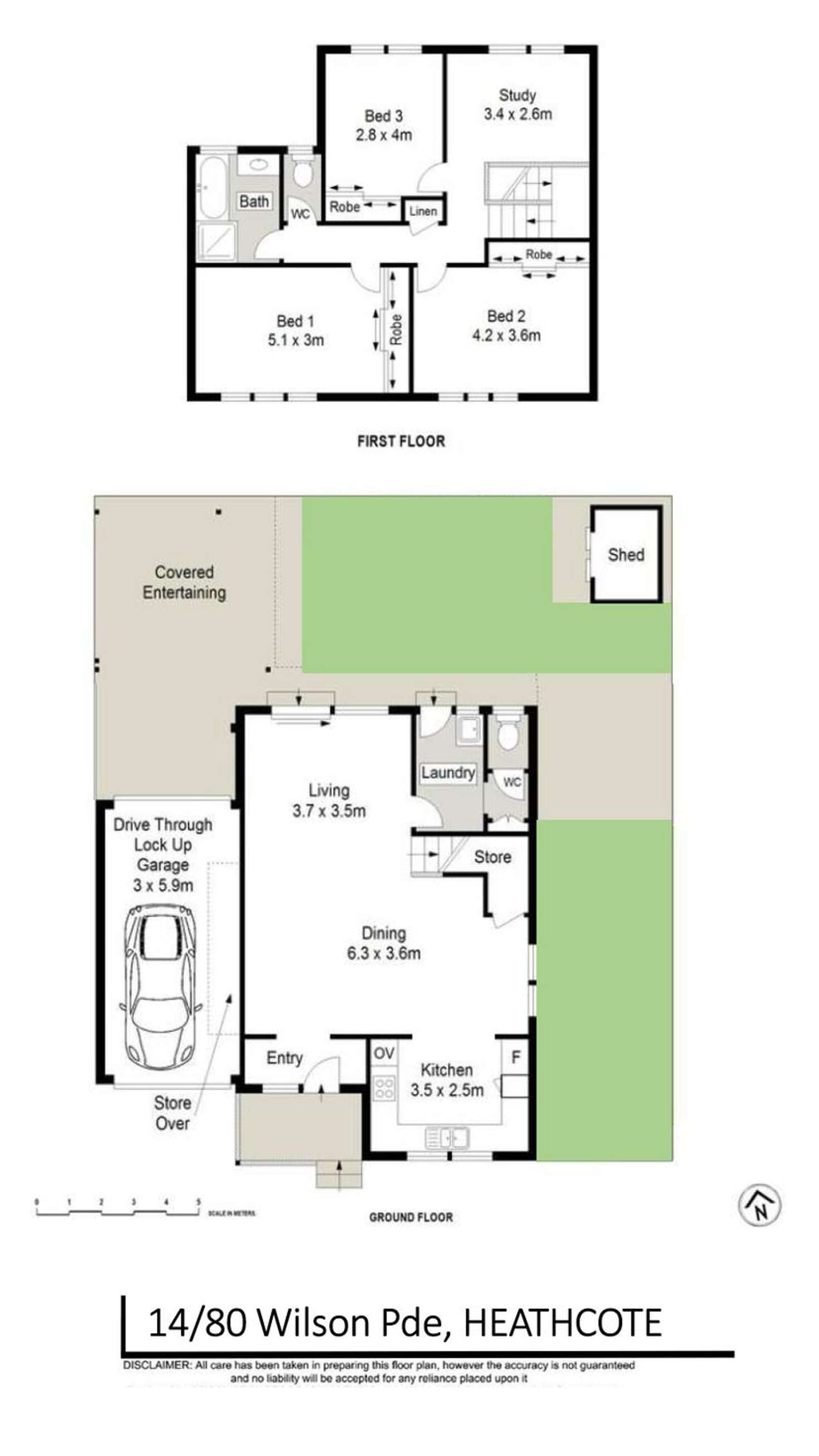 Floorplan of Homely townhouse listing, 14/80 Wilson Parade, Heathcote NSW 2233