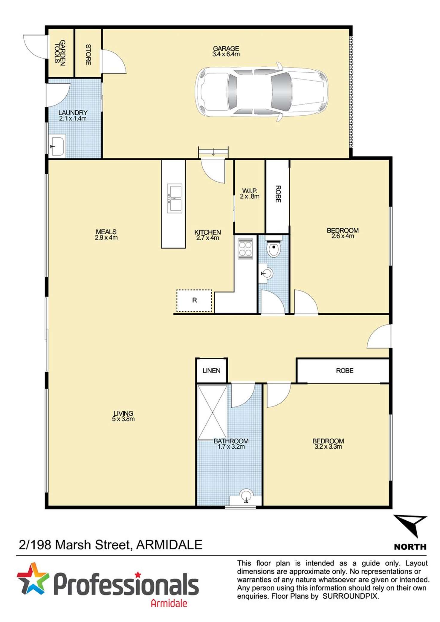 Floorplan of Homely unit listing, 2/198 Marsh Street, Armidale NSW 2350