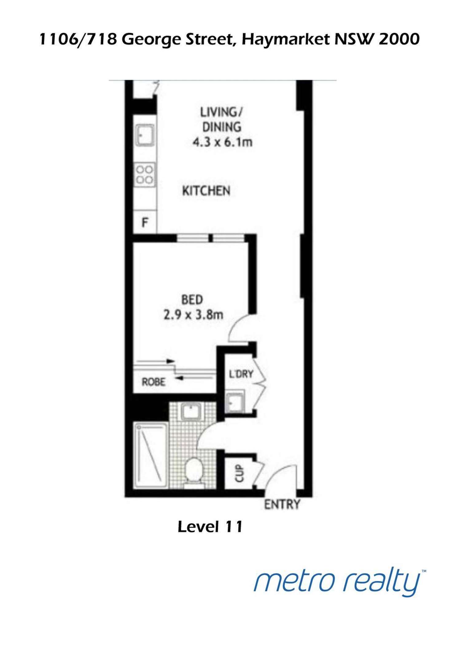 Floorplan of Homely apartment listing, 1106/718 George Street, Haymarket NSW 2000