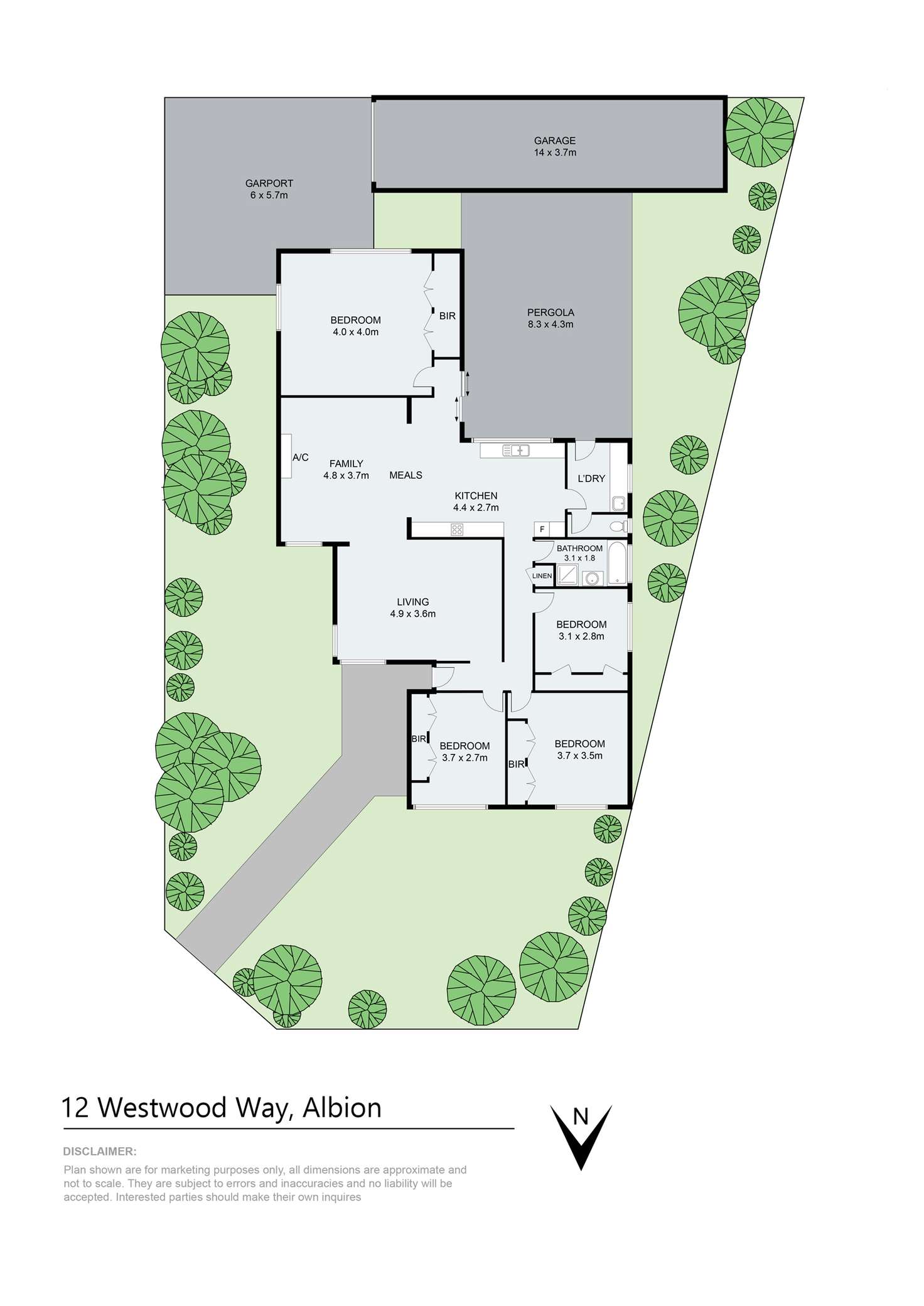 Floorplan of Homely house listing, 12 Westwood Way, Albion VIC 3020