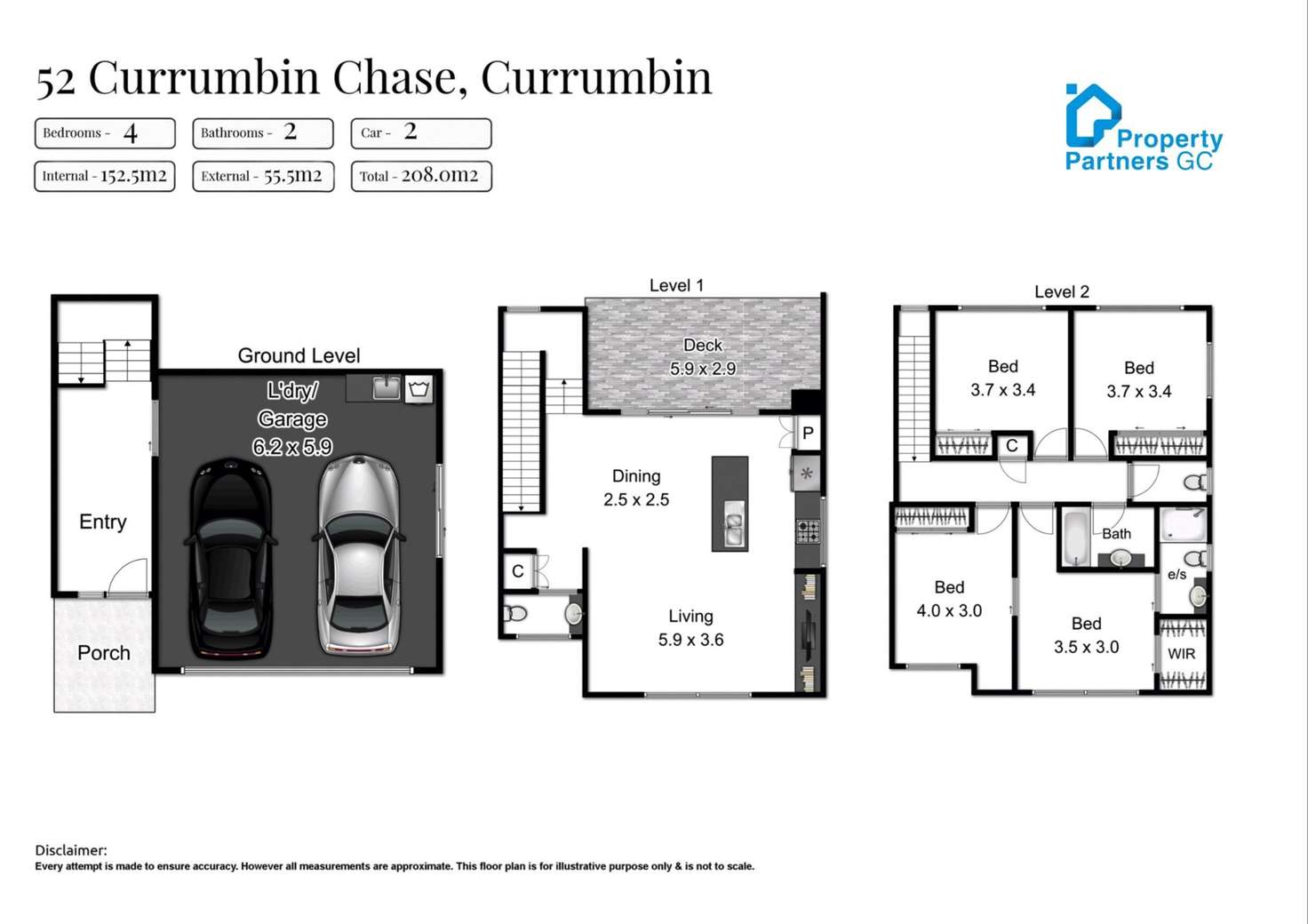 Floorplan of Homely townhouse listing, 52 Currumbin Chase, Currumbin QLD 4223