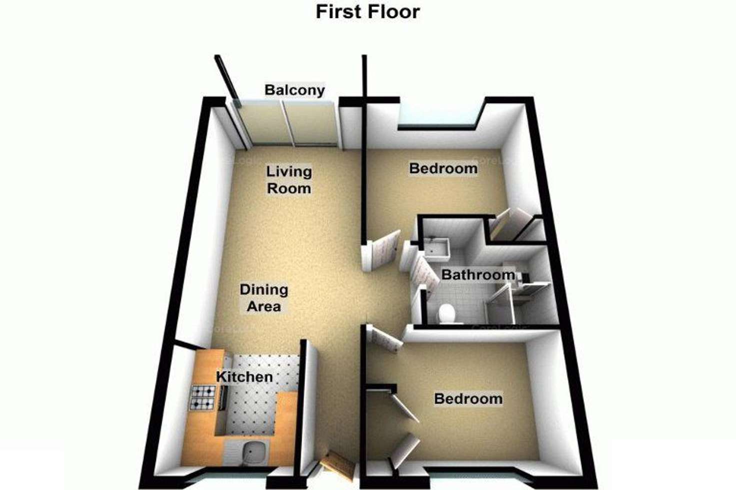 Floorplan of Homely unit listing, 1/105 Alderley Avenue, Alderley QLD 4051