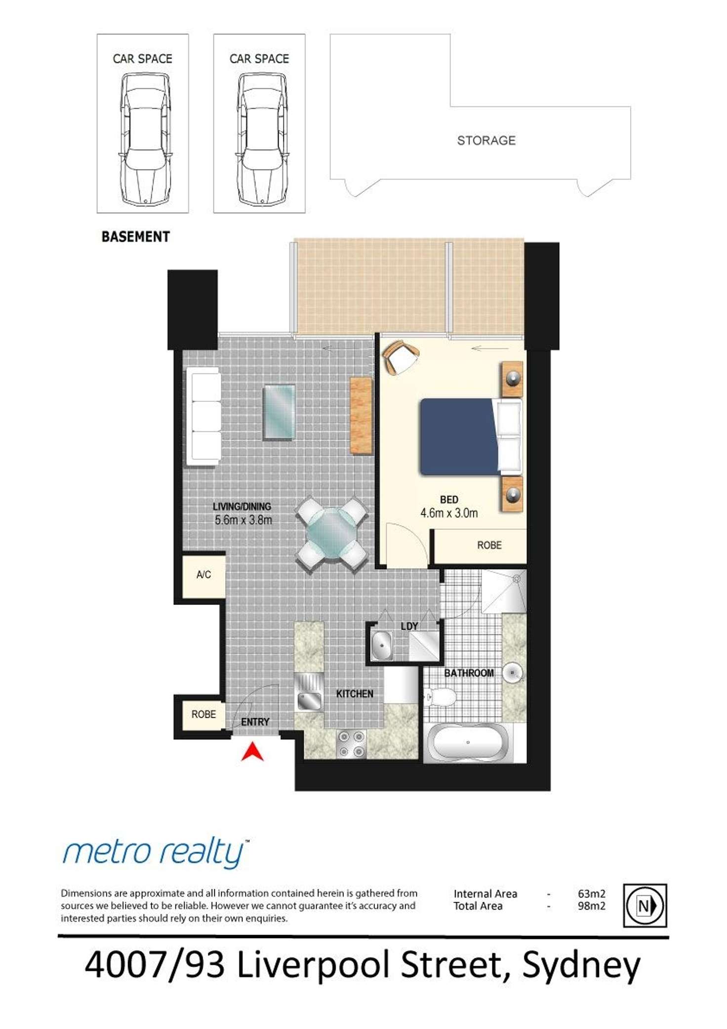 Floorplan of Homely apartment listing, 4007/93 Liverpool St, Sydney NSW 2000