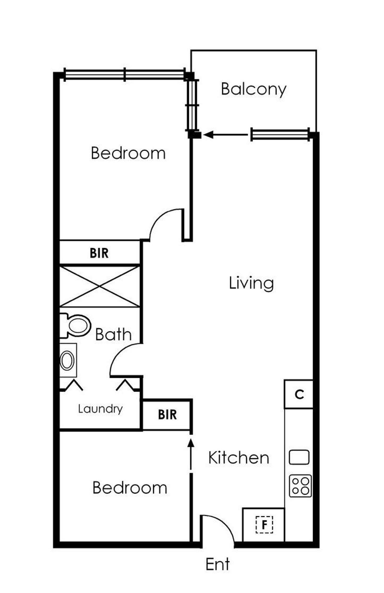 Floorplan of Homely apartment listing, 203/470 St Kilda, Melbourne VIC 3004