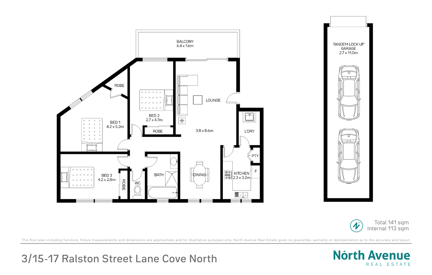 Floorplan of Homely apartment listing, 3/15-17 Ralston Street, Lane Cove North NSW 2066